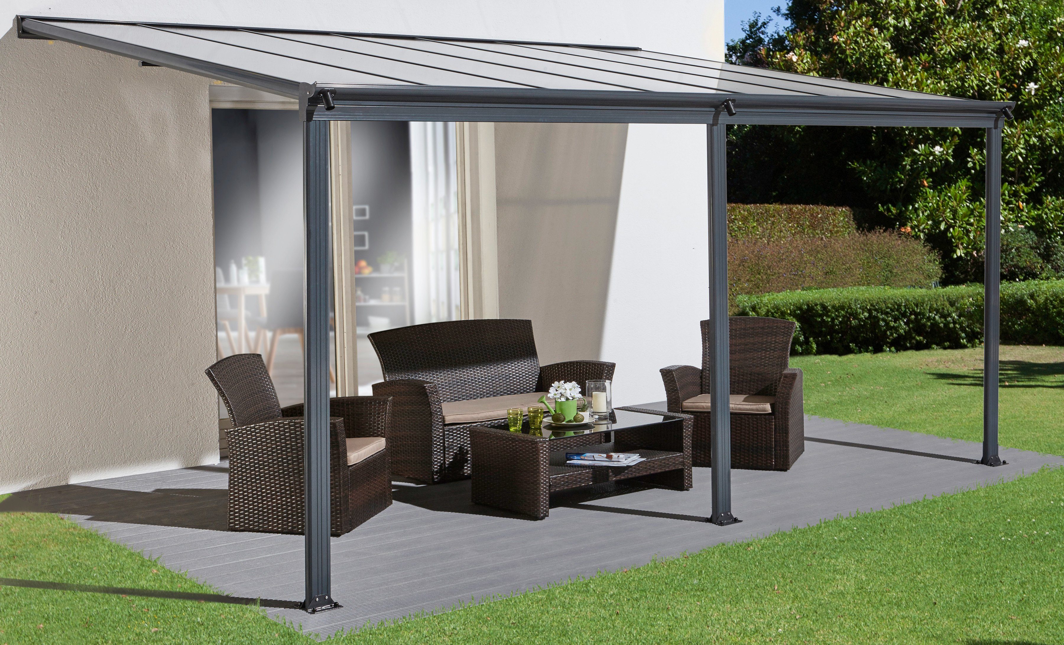 KONIFERA Terrassendach, BxT: 434x300 cm, Bedachung Doppelstegplatten, in verschiedenen Größen