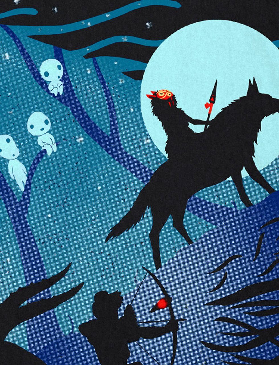 style3 T-Shirt Mononoke Vollmond wolf prinzessin mononoke anime studio ghib günstig online kaufen