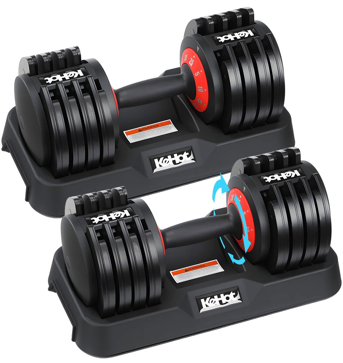 kehot Hantel-Set Verstellbare Kurzhantel 25 kg, 5 Gewichtsstufen für Heimtraining, (Fitness Hantel Rutschfestem Griff & Ablage, für Zuhause, Büro, Fitnessstudio, Körpertraining)