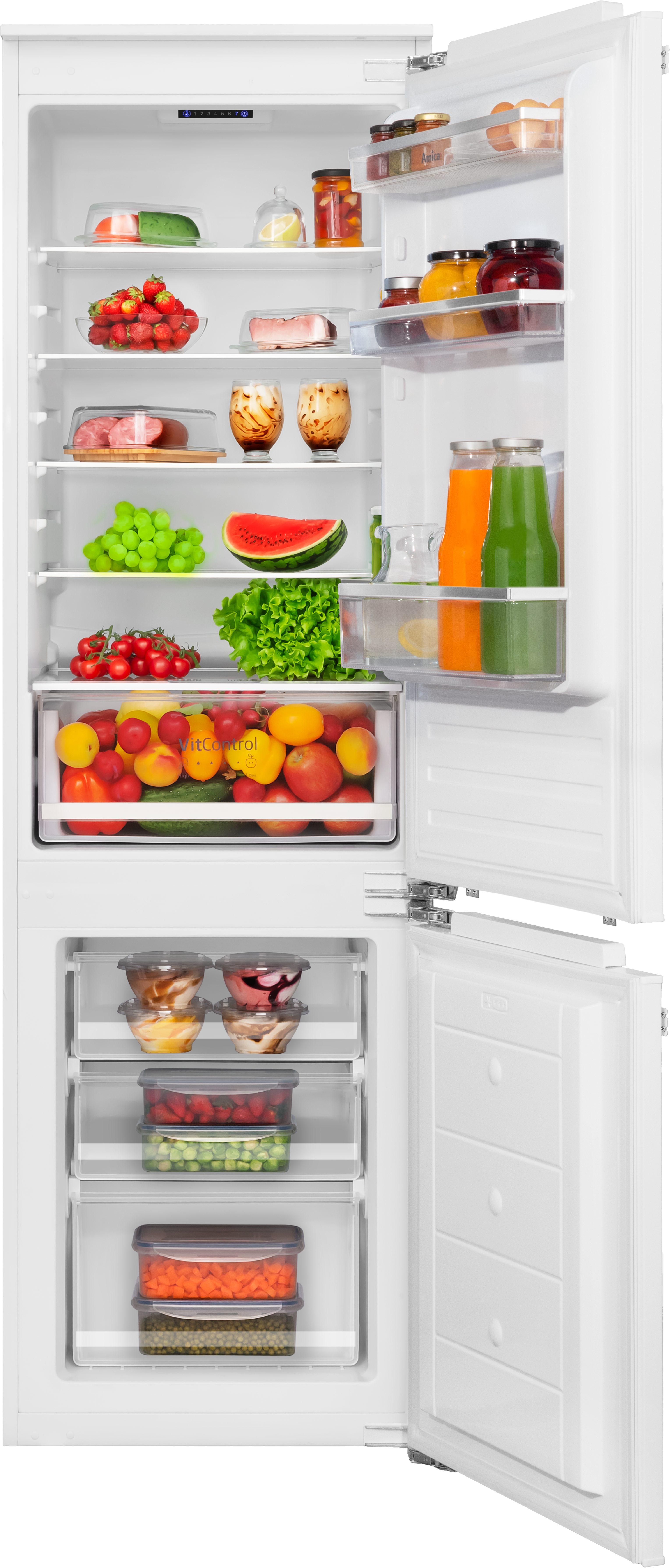 Amica Einbaukühlgefrierkombination EKGCX 387 902, 176,9 cm hoch, 54 cm breit, Leiser Kühlschrank mit klarer Übersicht und sicherer Frische