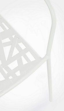 Natur24 Gartenstuhl Kelsie 4er Set Stühle 54 x 55 x 89 cm Stahl Weiß