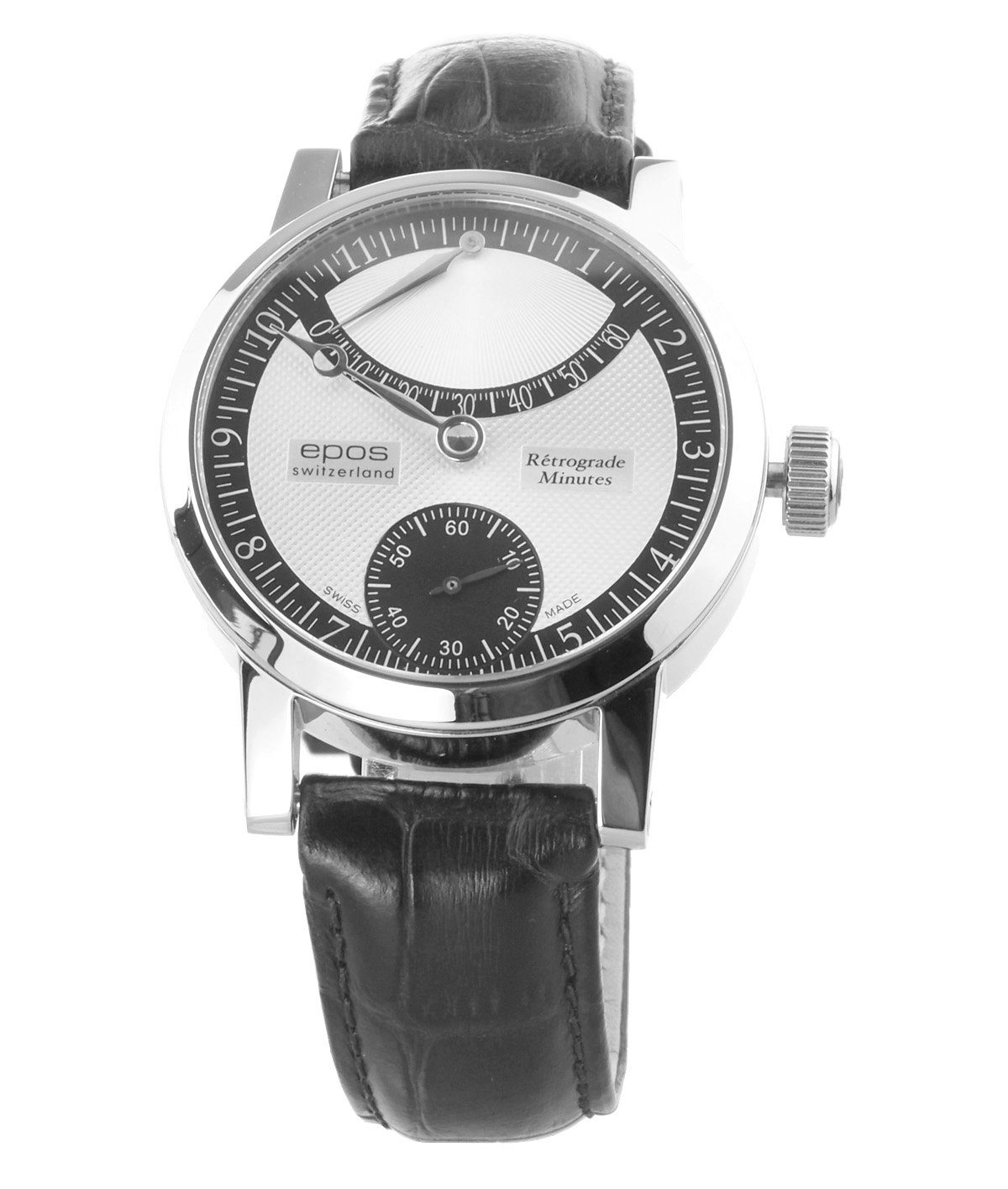 Minutenanzeige retrograde EPOS Uhr Made Uhr Mechanische Herren 3379.688.20.58.25 Swiss Sophisticated Handaufzug,