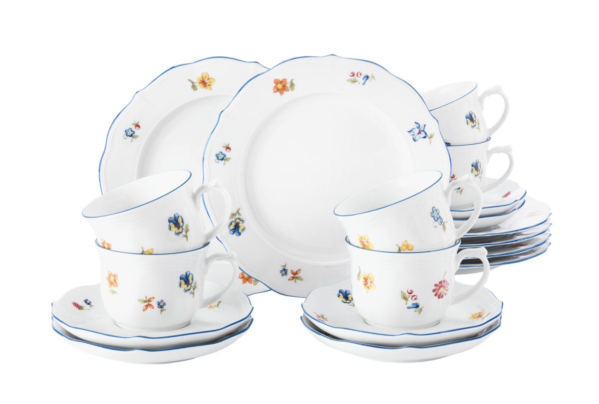 Seltmann Weiden Кофейный сервиз Кофейный сервиз 18-teilig - Sonate Nostalgie - 1 Set (18-tlg), 6 Personen, Porzellan, Porzellan, spülmaschinenfest, mikrowellengeeignet, Made in Germany