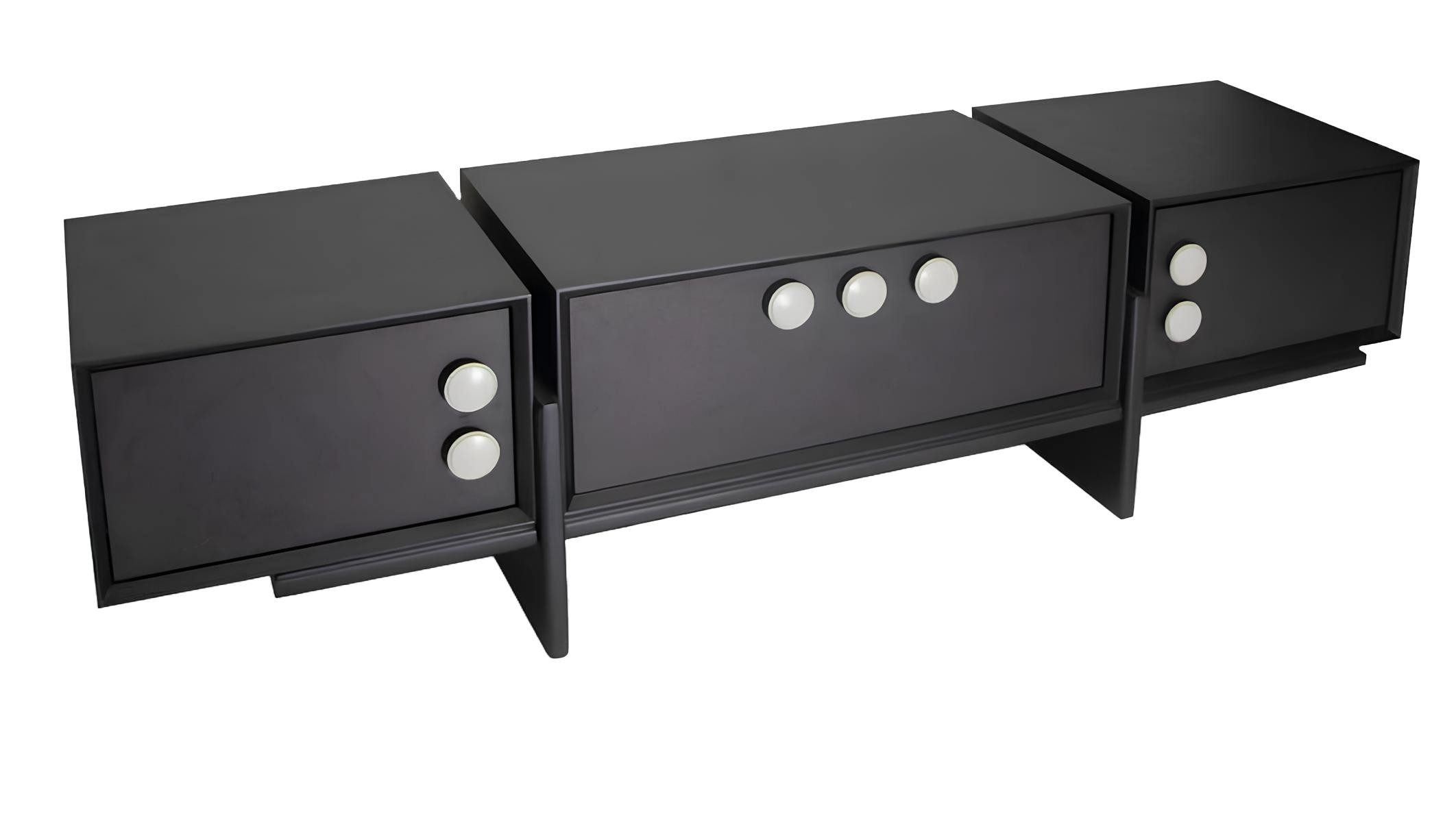 JVmoebel TV-Ständer Designer Sideboard luxuriöser schwarzer TV-Ständer modernes Lowboard, (1-tlg., TV-Ständer, Made in Europa)