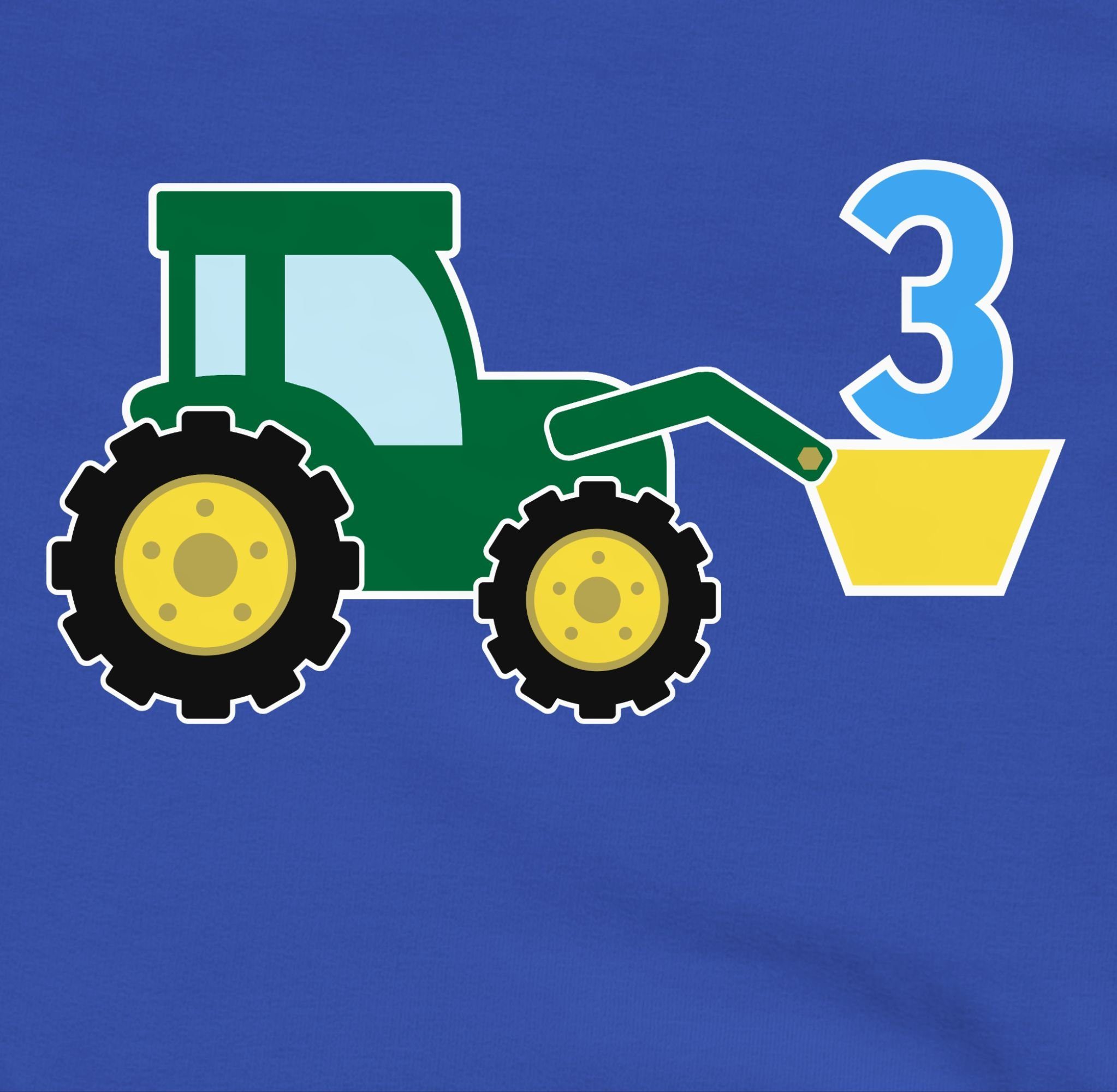 Traktor 1 Dritter Geburtstag Royalblau 3. Sweatshirt Shirtracer