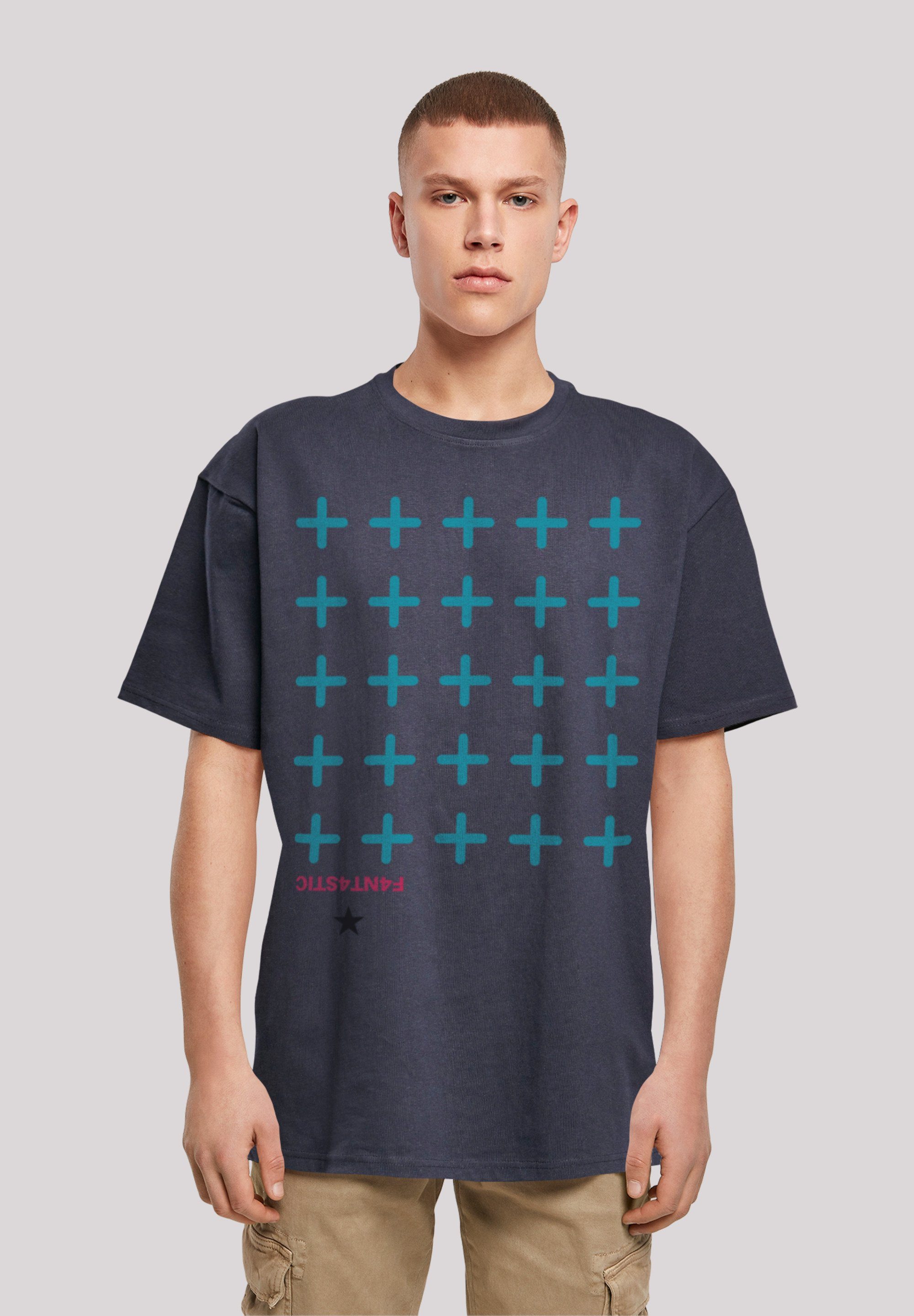 F4NT4STIC Blau Print Kreuze T-Shirt