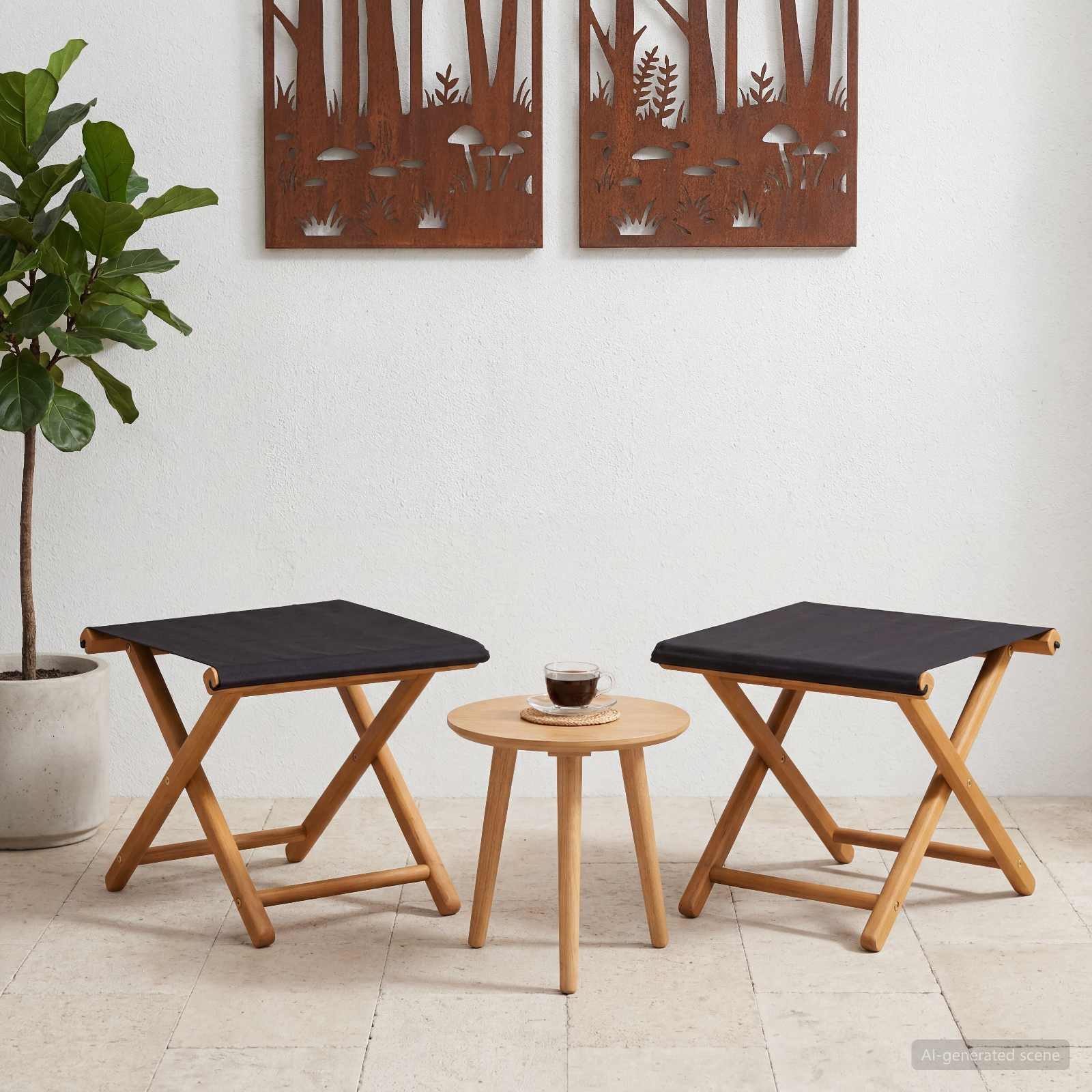 vidaXL Gartenliege Liegestuhl 2 pcs Massives Eukalyptus Holz Schwarz, 2 St.