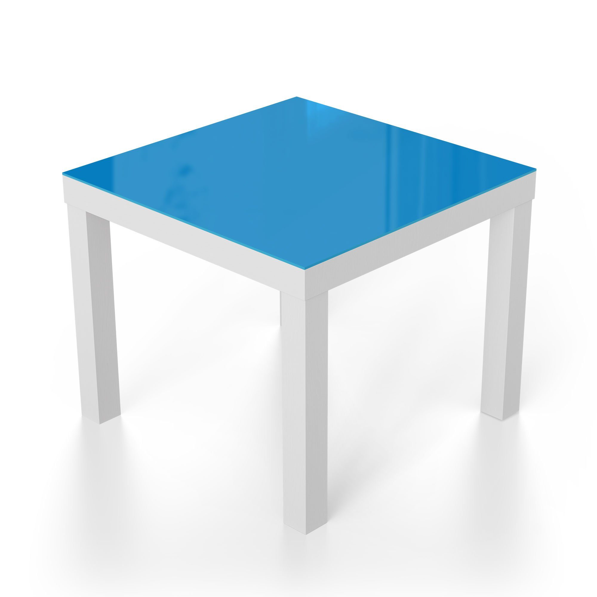 Weiß DEQORI modern Couchtisch Glastisch Hellblau', 'Unifarben Glas - Beistelltisch