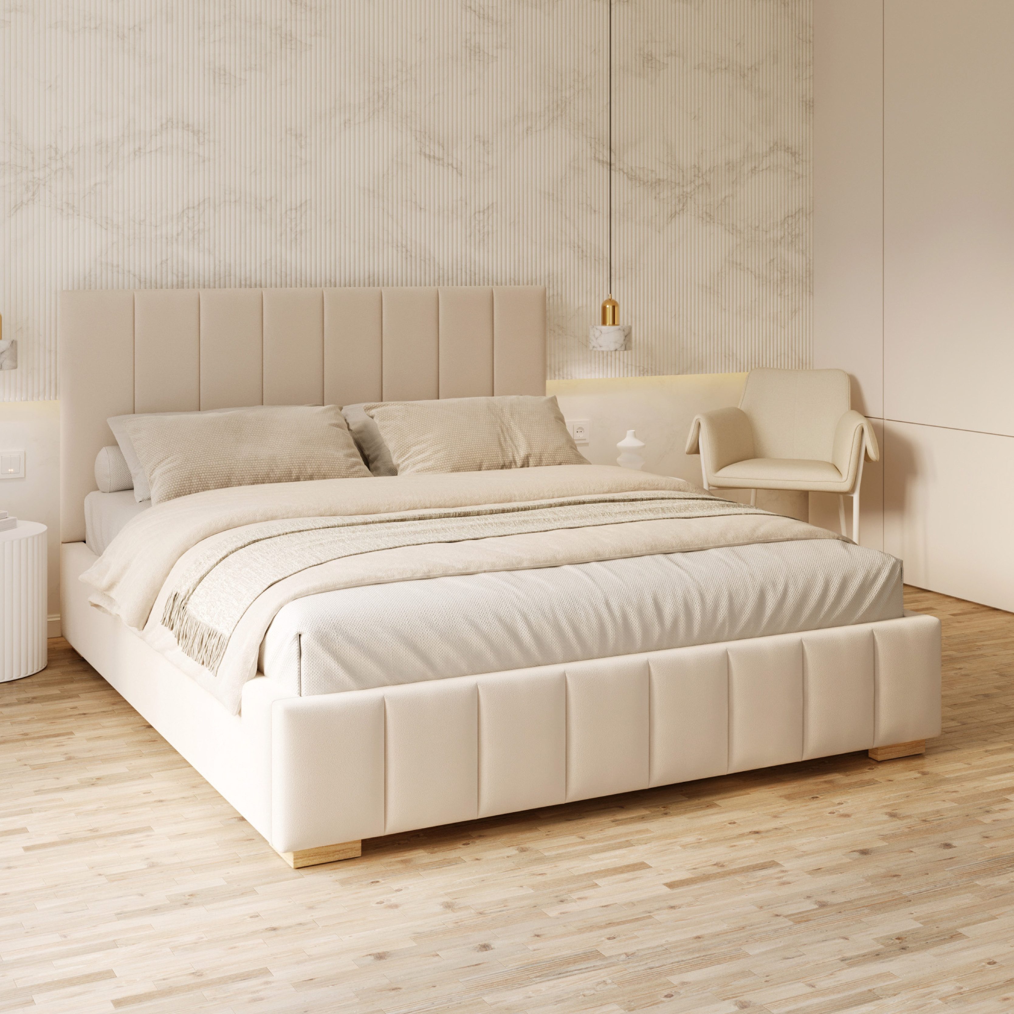 FDM Polsterbett modern mit Bettkasten MADE IN EU - mit hochwertigem Velours günstig online kaufen