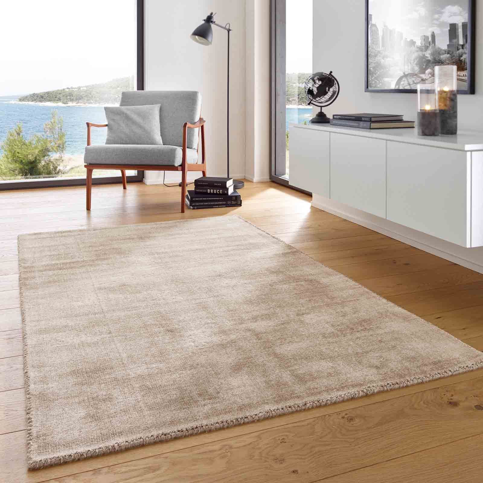 TaCa Home Teppich Kurzflor-Viskose-Teppich Handweb, rechteckig, günstig online kaufen