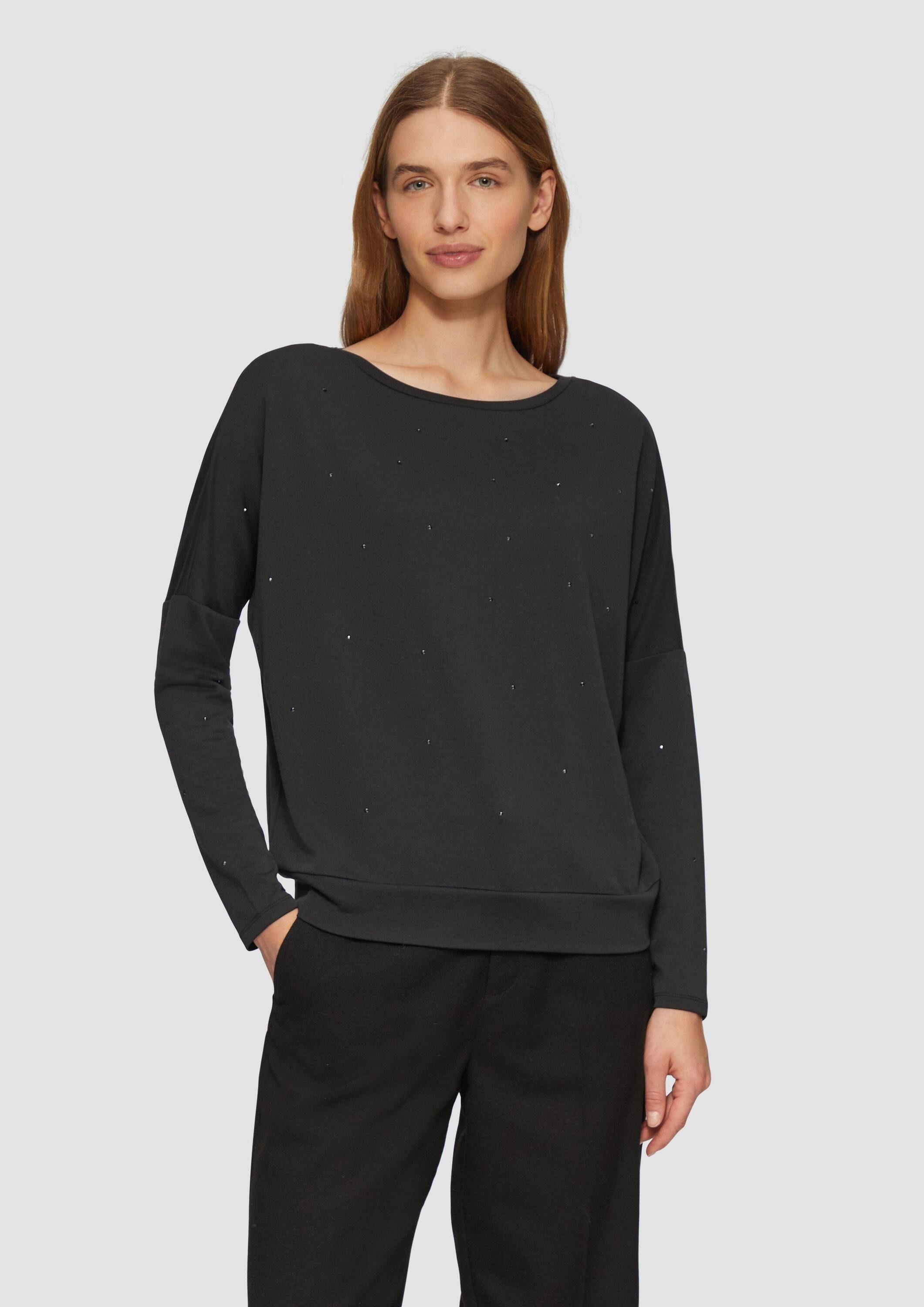 s.Oliver Langarmshirt T-Shirt Jerseyshirt mit Schmucksteinen günstig online kaufen