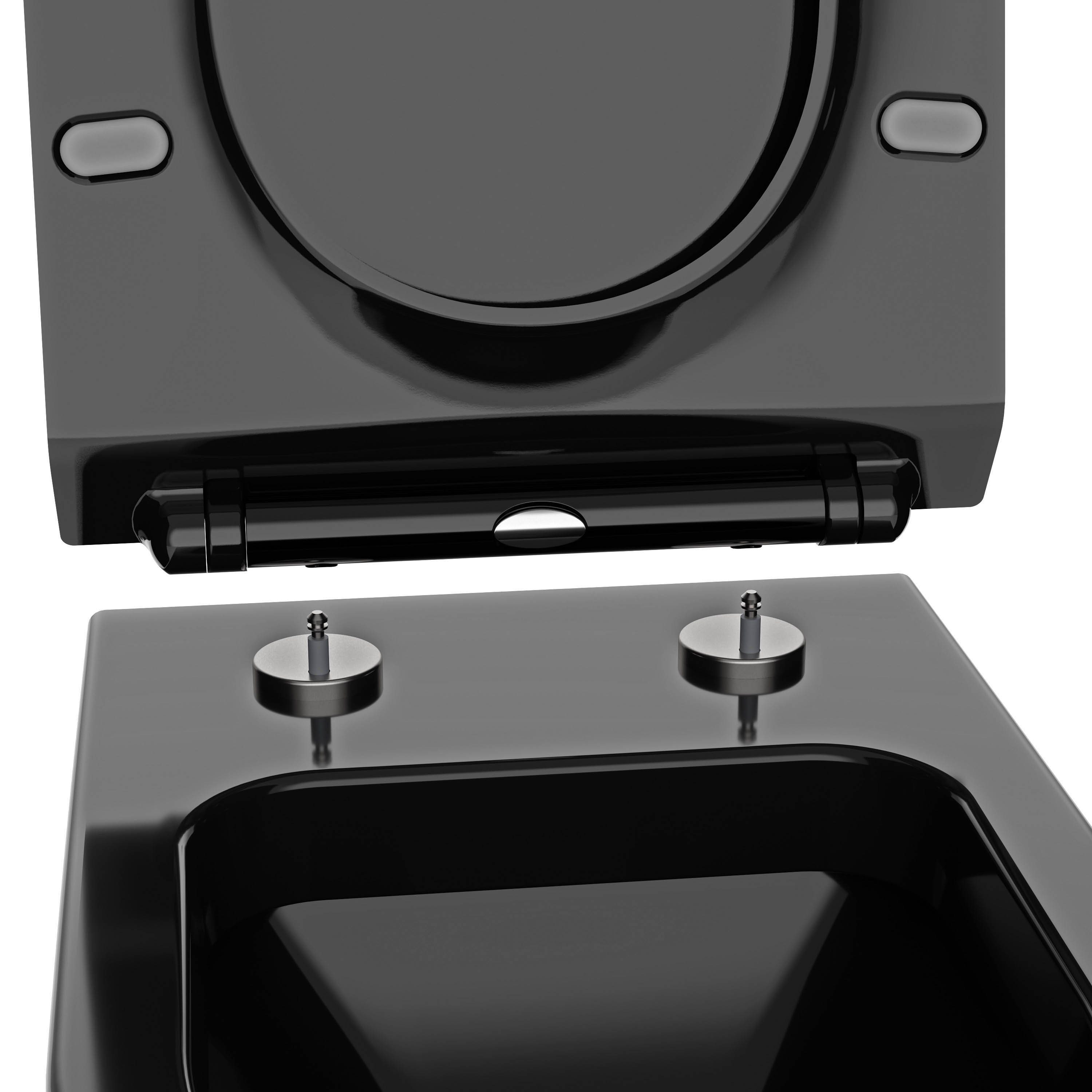 Bernstein WC-Sitz U2019 ultraflach in Schwarz glänzend, ultraflaches Design, Soft-Close und Take-Off – Bild 5 von 5