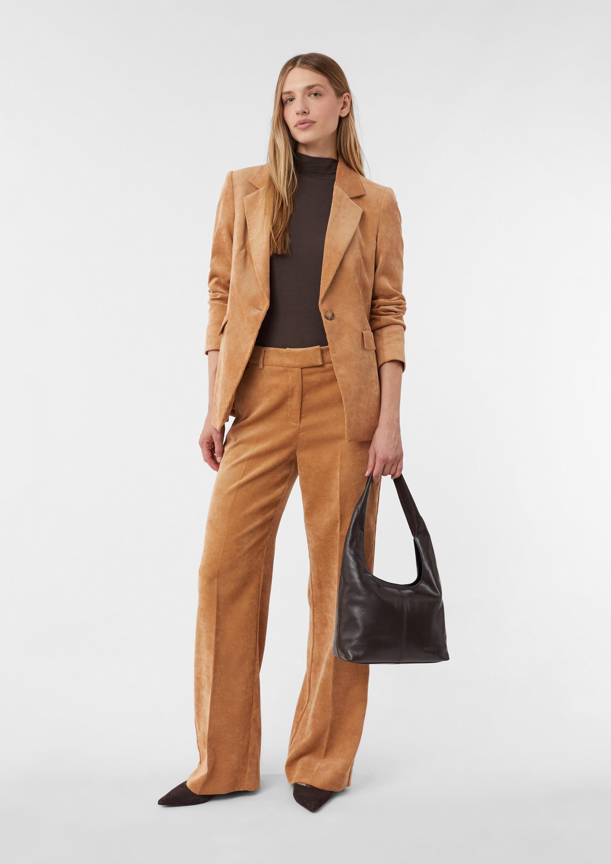 comma Chinos Hose Cordhose mit Wide Leg