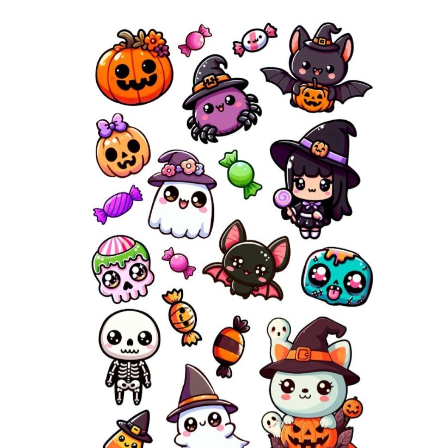 Theaterschminke Halloween Tattoos 'Kleine Monster', 1 Bogen