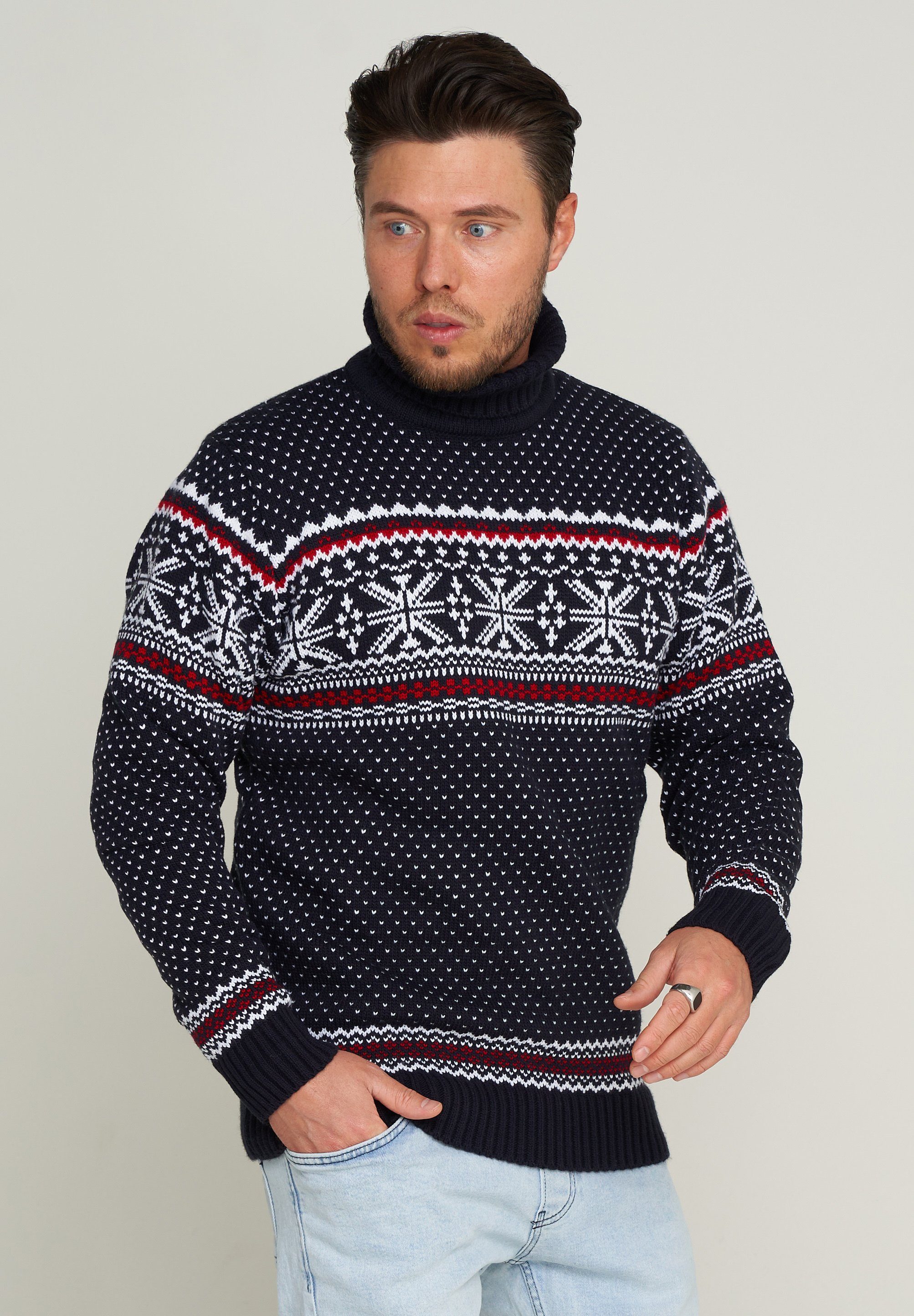 Grobstrick CRTRIRE CARISMA Rollkragenpullover Navy