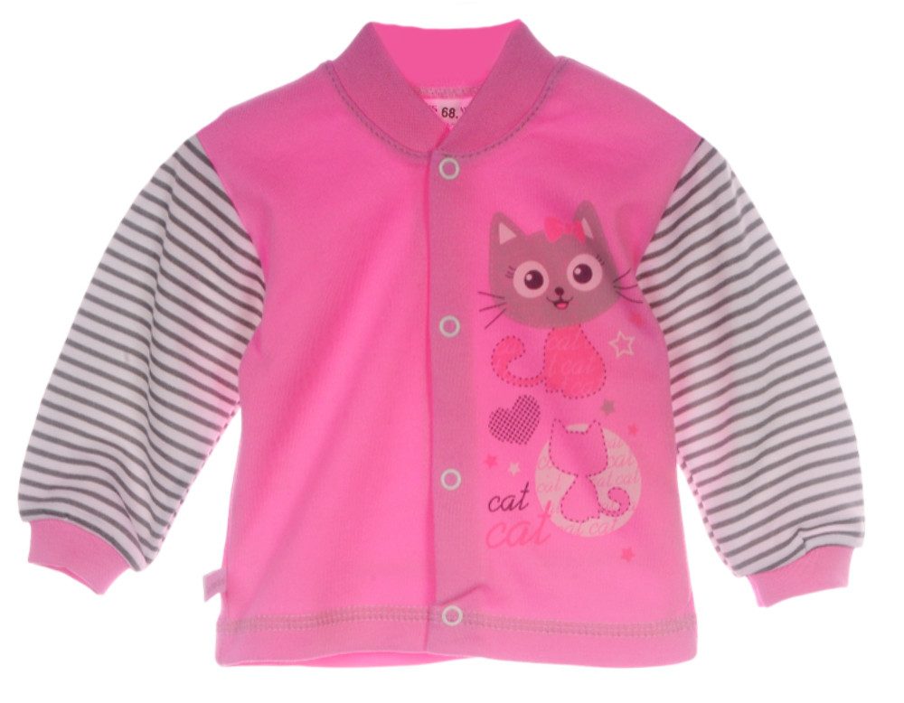 Langarmshirt Erstlingshemdchen Baby Shirt Hemdchen mit Druckknöpfen in Rosa