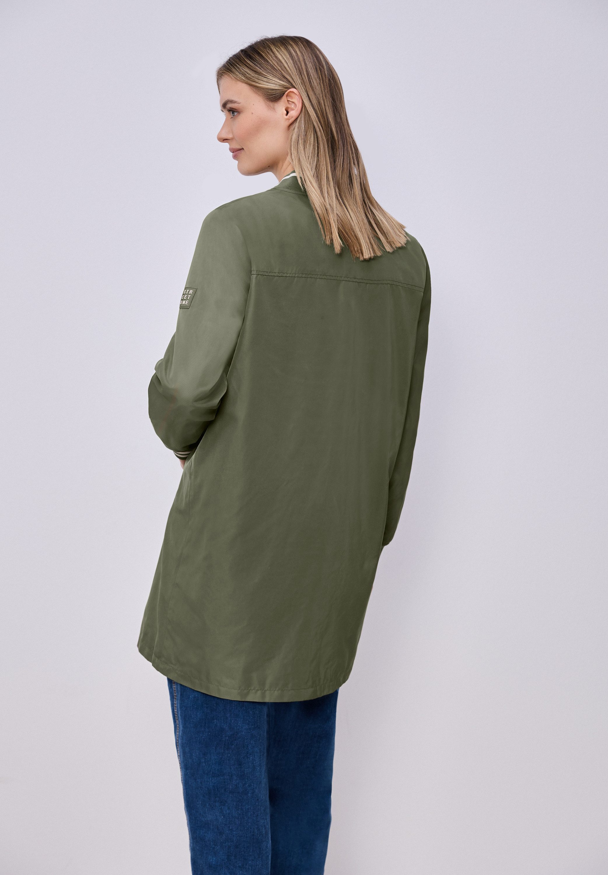 STREET ONE Langjacke bequeme Passform, 2‑Wege‑Reißverschluss