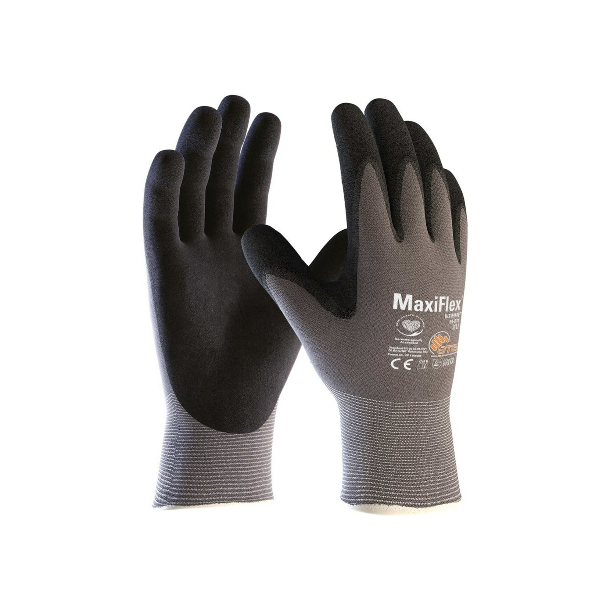Nistmaterial Handschuhe MaxiFlex Ultimate 34-874 Gr.11 grau/schwarz Nyl.m.Nitril EN
