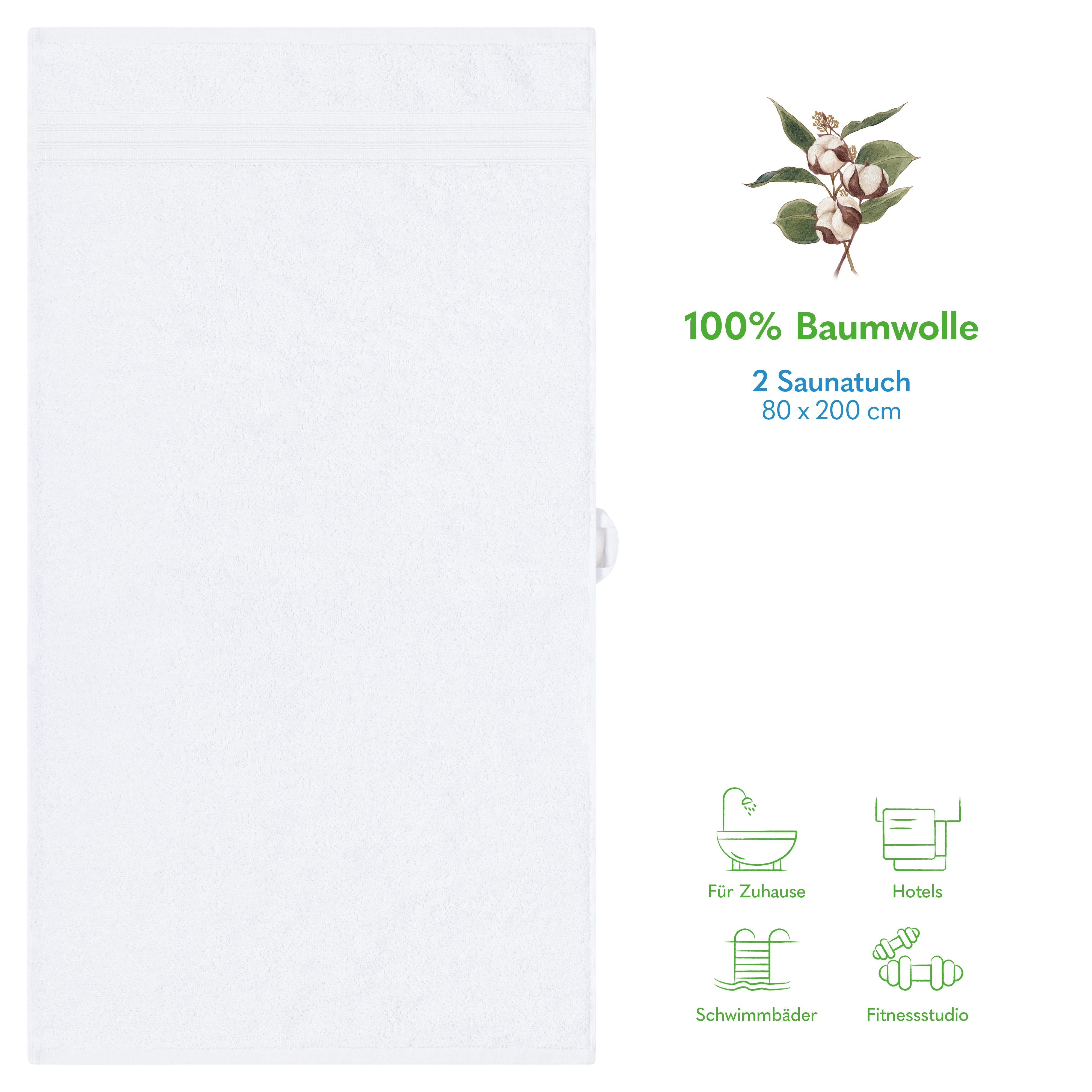 HAMMETEX Saunatuch Hammetex 2er Set extra große Saunatücher, Frottier (Packung, 2-St), 100% Baumwolle – Weich & Saugfähig – Luxuriöse Große Spa-Badetücher