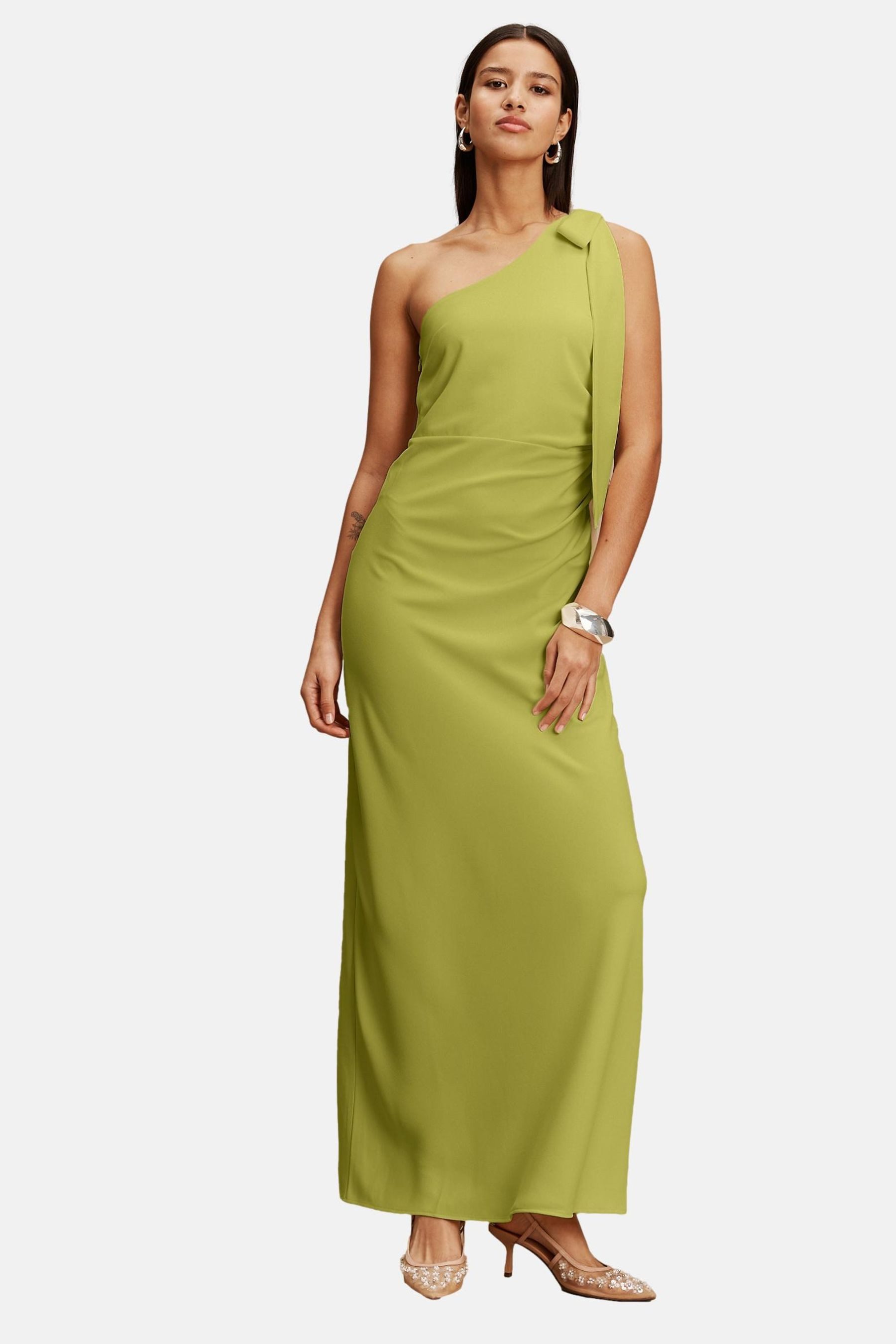 Next One-Shoulder-Kleid Brautjungfern-Maxikleid mit Schleifendesign (1-tlg)