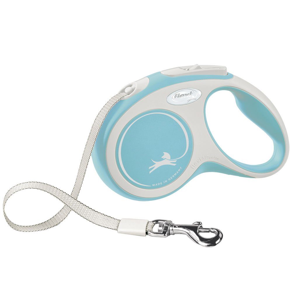 flexi Flexileine FLEXI Rollleine New COMFORT Gurt - 5m, bis 15kg Farbe: hellblau von Flexi
