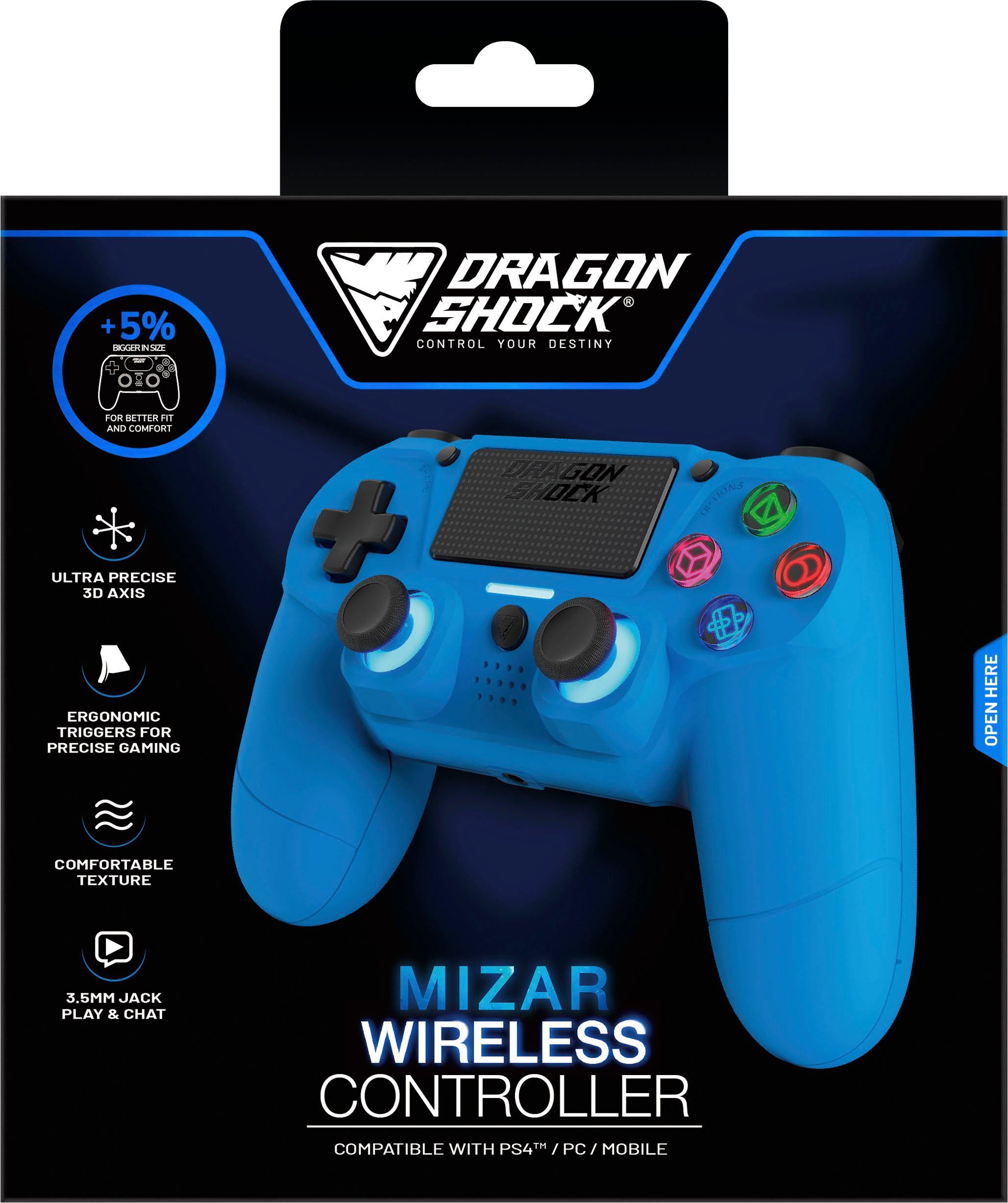 PS4 Wireless Mizar Controller DRAGONSHOCK blau für