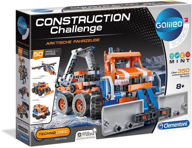 Image of Clementoni® Modellbausatz »Galileo - Construction Challenge - Arktische Fahrzeuge«, Mit kostenloser App; Made in Europe