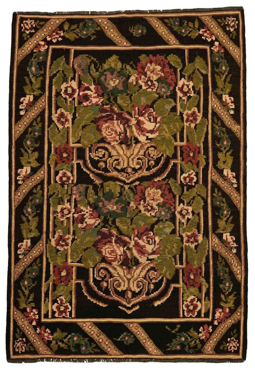 Orientteppich Kelim Rosen Antik 159x227 Handgewebter Orientteppich, Nain Trading, rechteckig, Höhe: 3 mm
