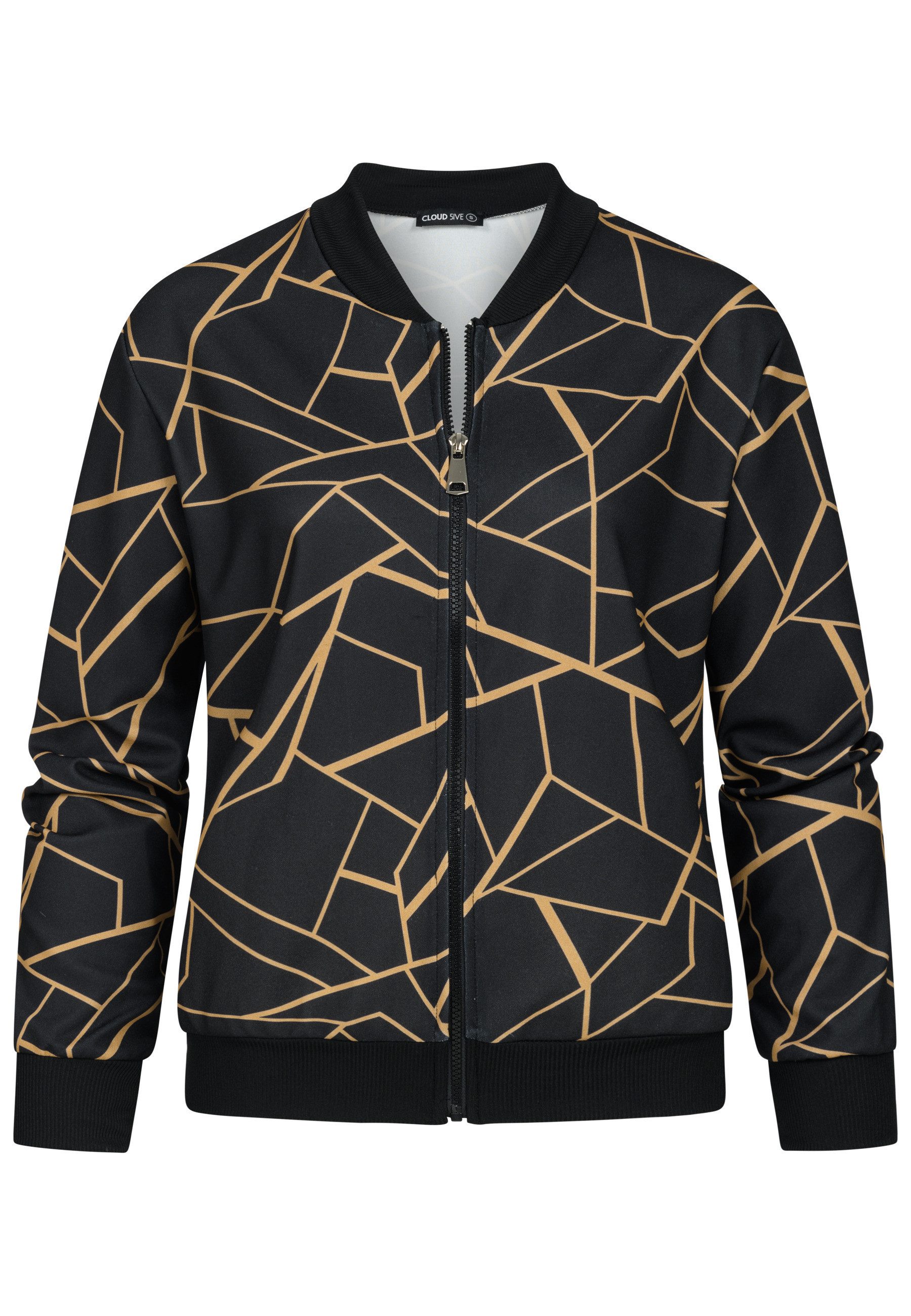 CLOUD 5IVE Bomberjacke CLOUD 5IVE Blouson Bomber-Jacket with zick zack print (1-St)