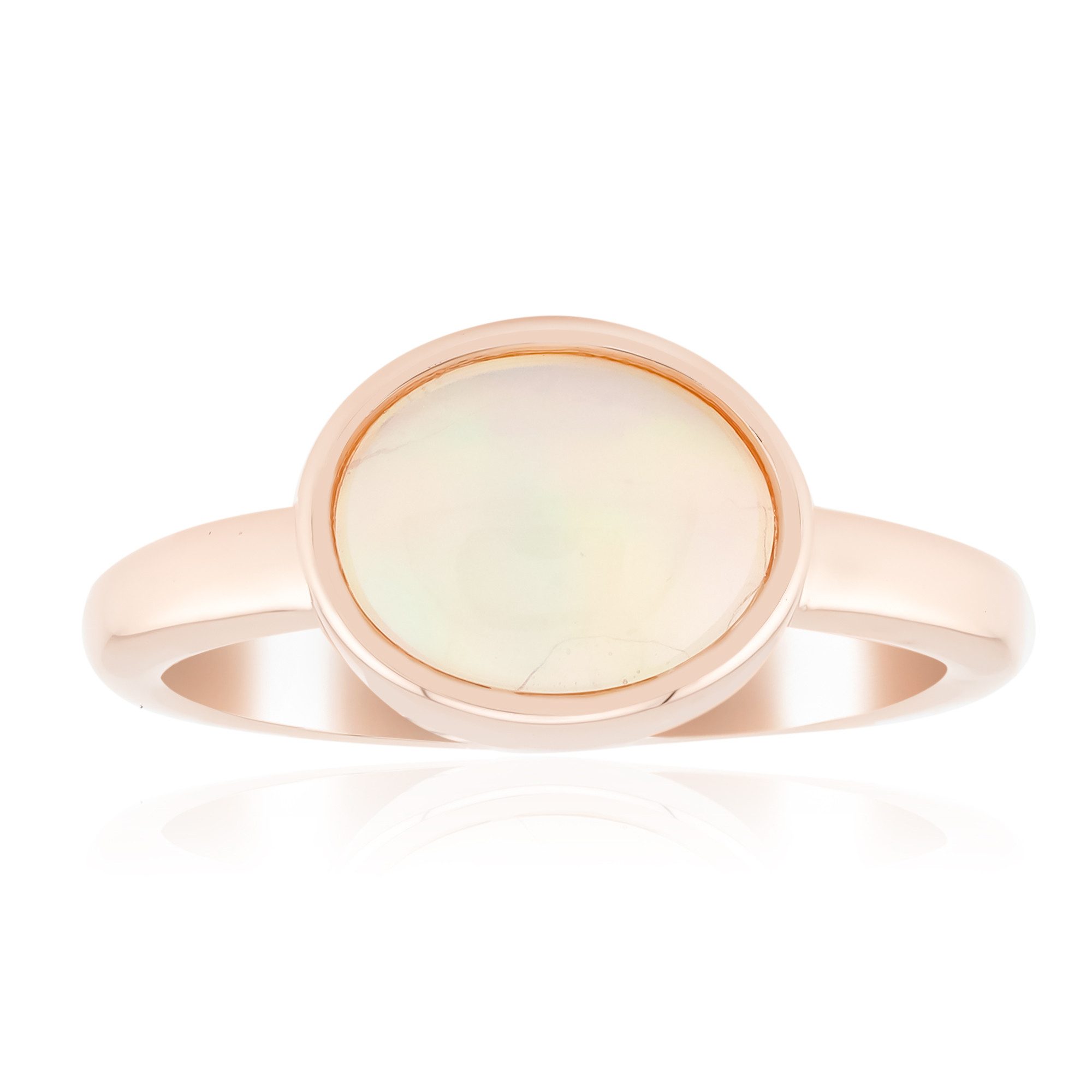 Cavill Solitärring Cavill 0,99 ct Welo-Opal Ring, rosévergoldet 925 Silber, Damen (1-tlg)
