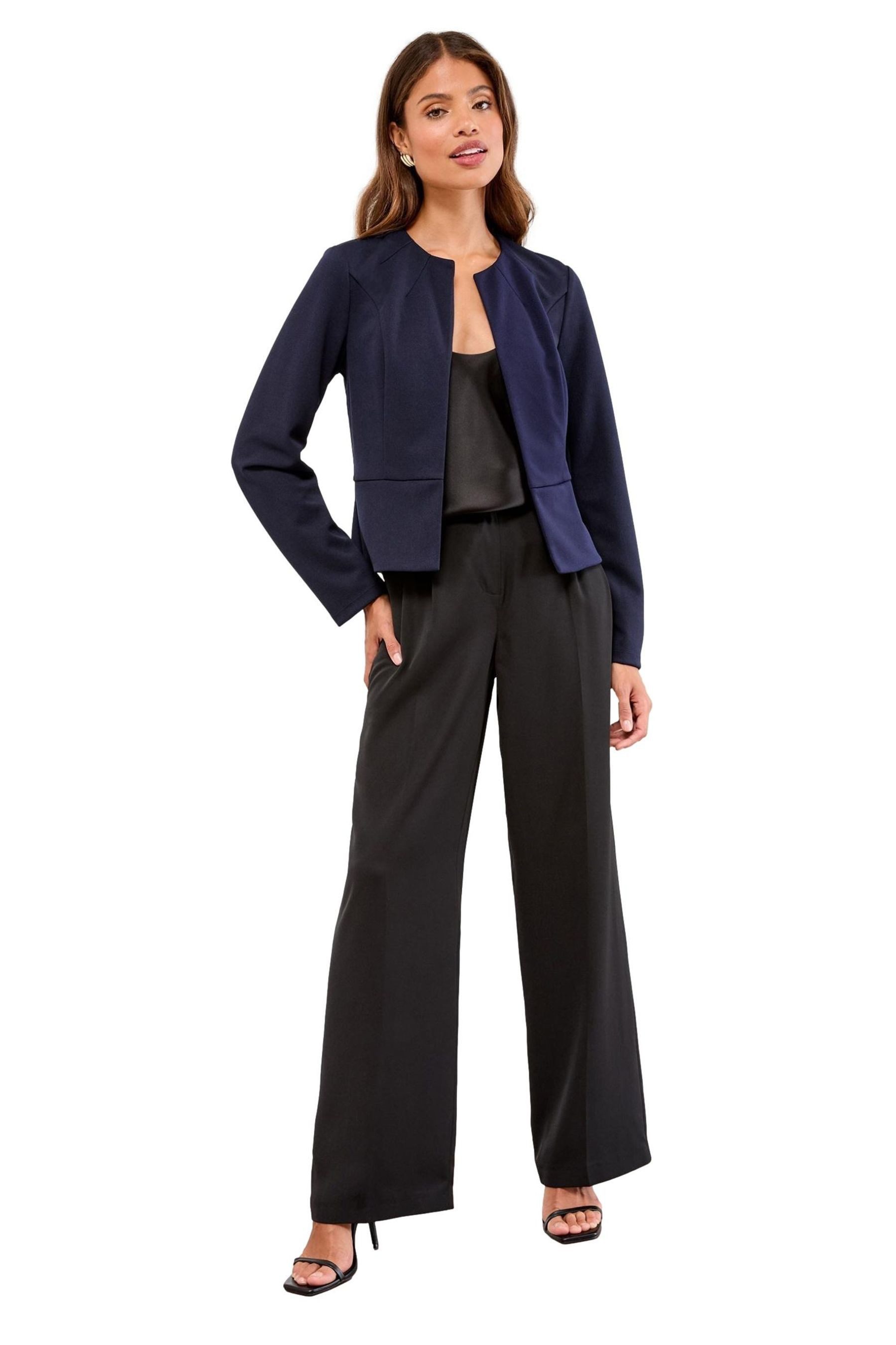 LIPSY Kurzjacke Lipsy verkürzter, kragenloser Blazer, Regular (1-St)