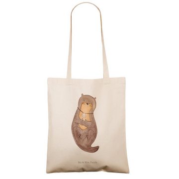 Mr. & Mrs. Panda Tragetasche Otter Muschel - Transparent - Geschenk, Einkaufstasche, Jutebeutel, B (1-tlg), Lange Tragegriffe