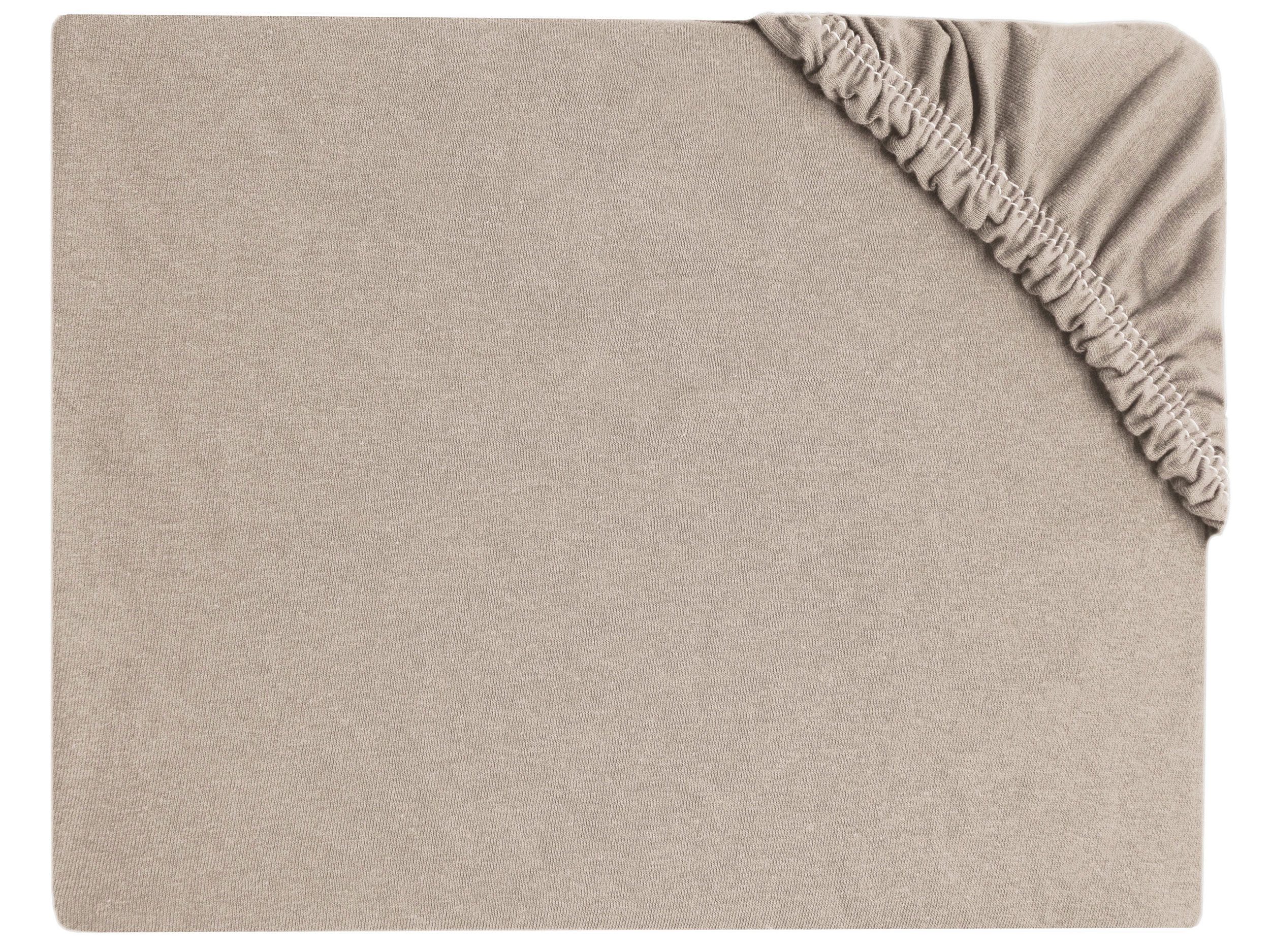 ZOLLNER Spannbettlaken, Feinjersey, Gummizug: rundum, 100 x 200 cm, 100% Baumwolle