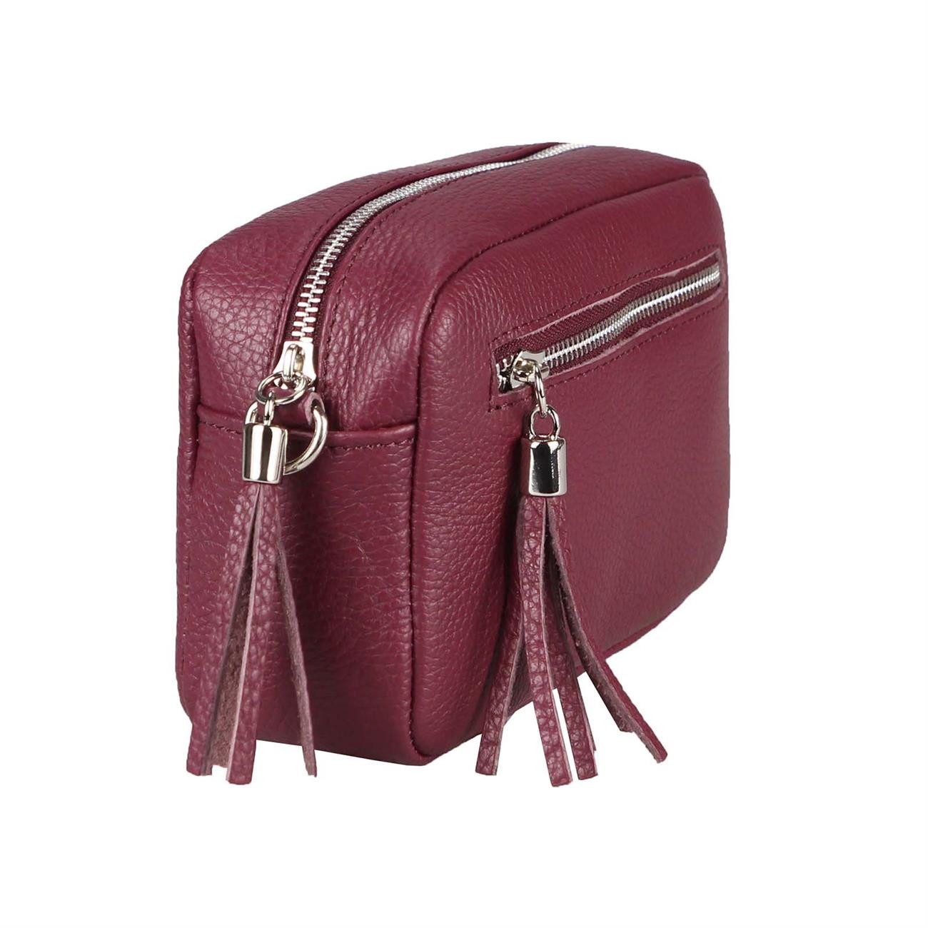 ITALYSHOP24 Schultertasche Made in Italy Damen Leder Tasche CrossOver, als Schultertasche, CrossBody, Umhängetasche tragbar