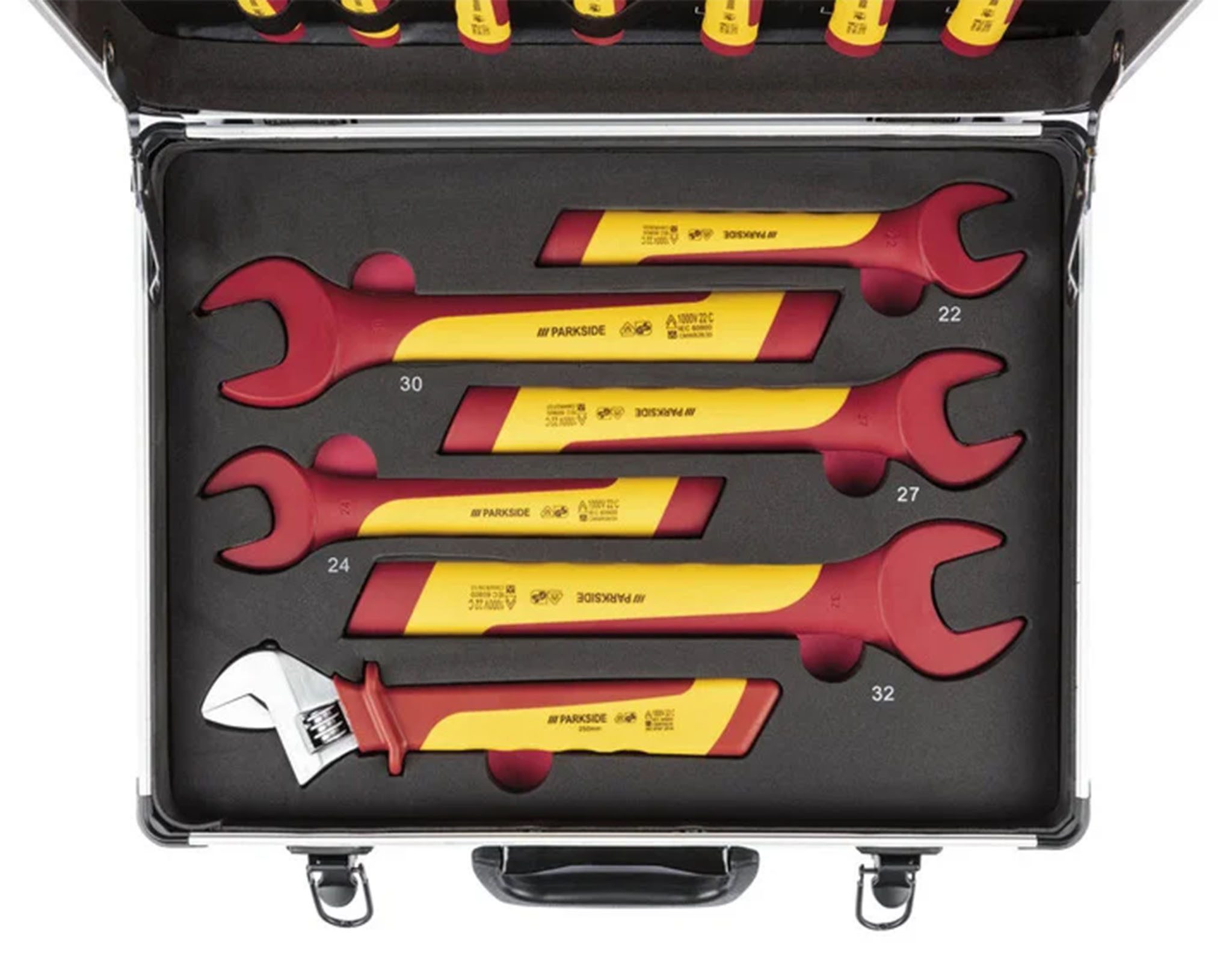 Parkside Gabelschlüssel Einmaul-Gabelschlüsselset Schraubenschlüssel 20-teilig inkl. Koffer (Set, 20-tlg)