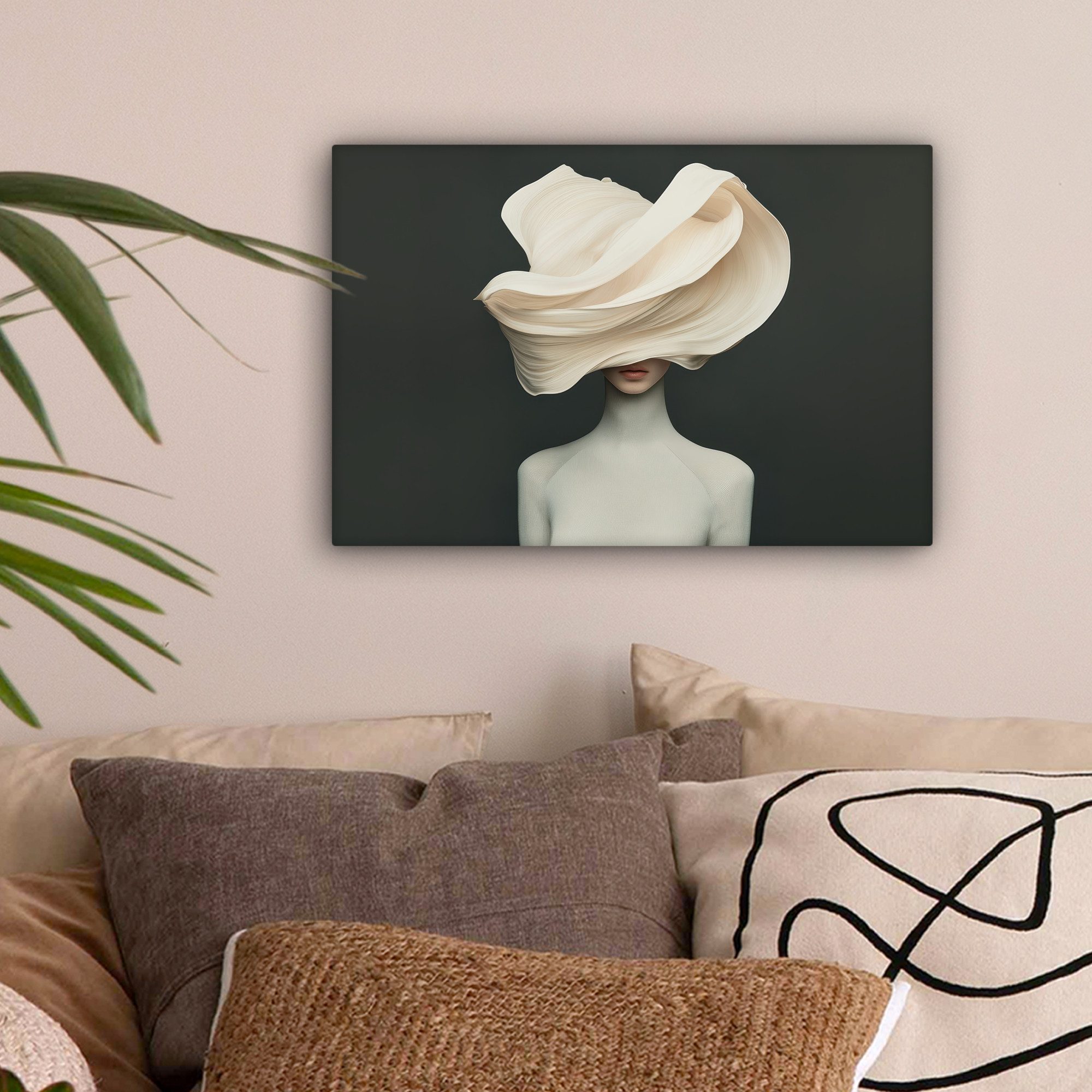 OneMillionCanvasses® Leinwandbild Frau - Beige - günstig online kaufen