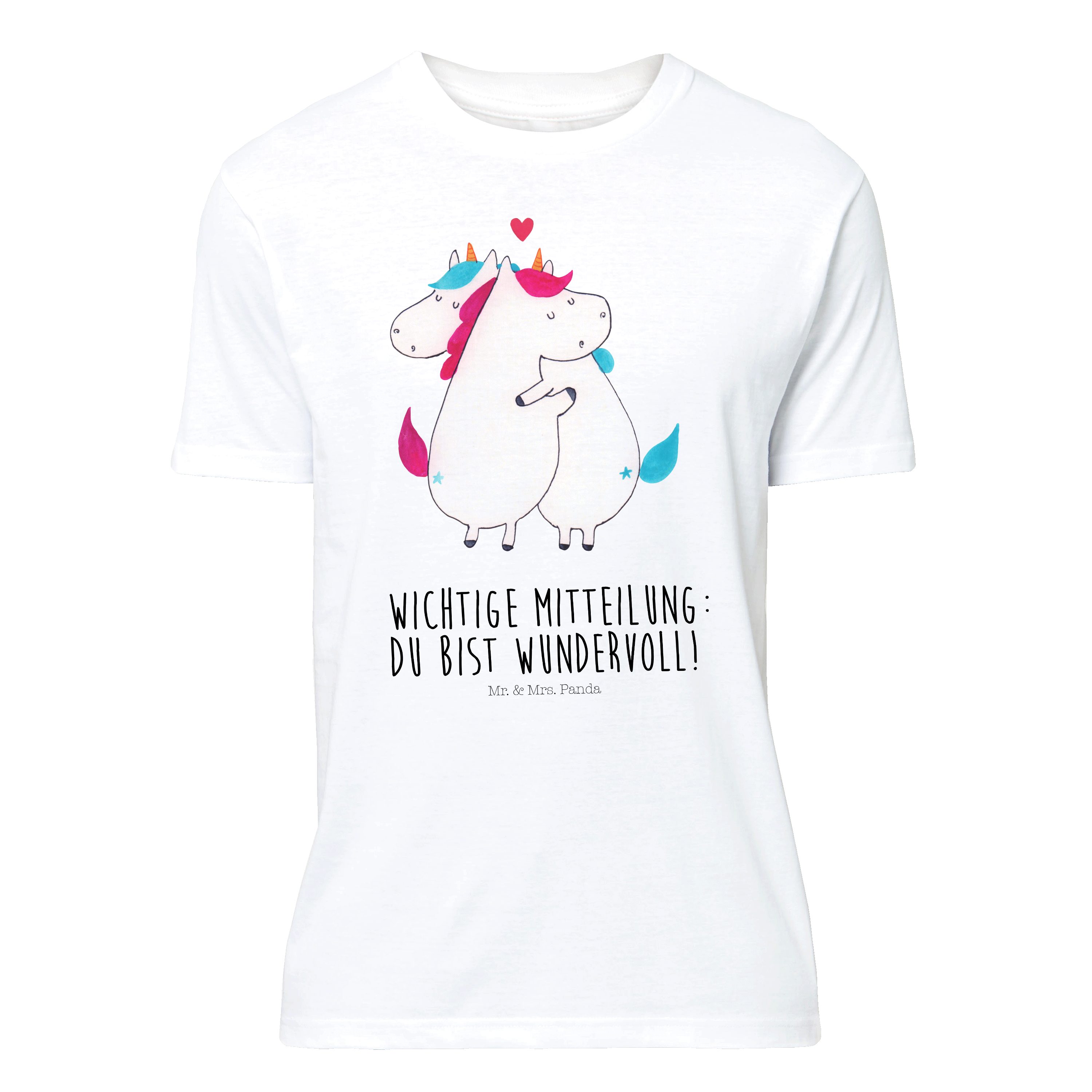 T-Shirt Einhorn Mitteilung - Weiß - T-Shirt, Shirt