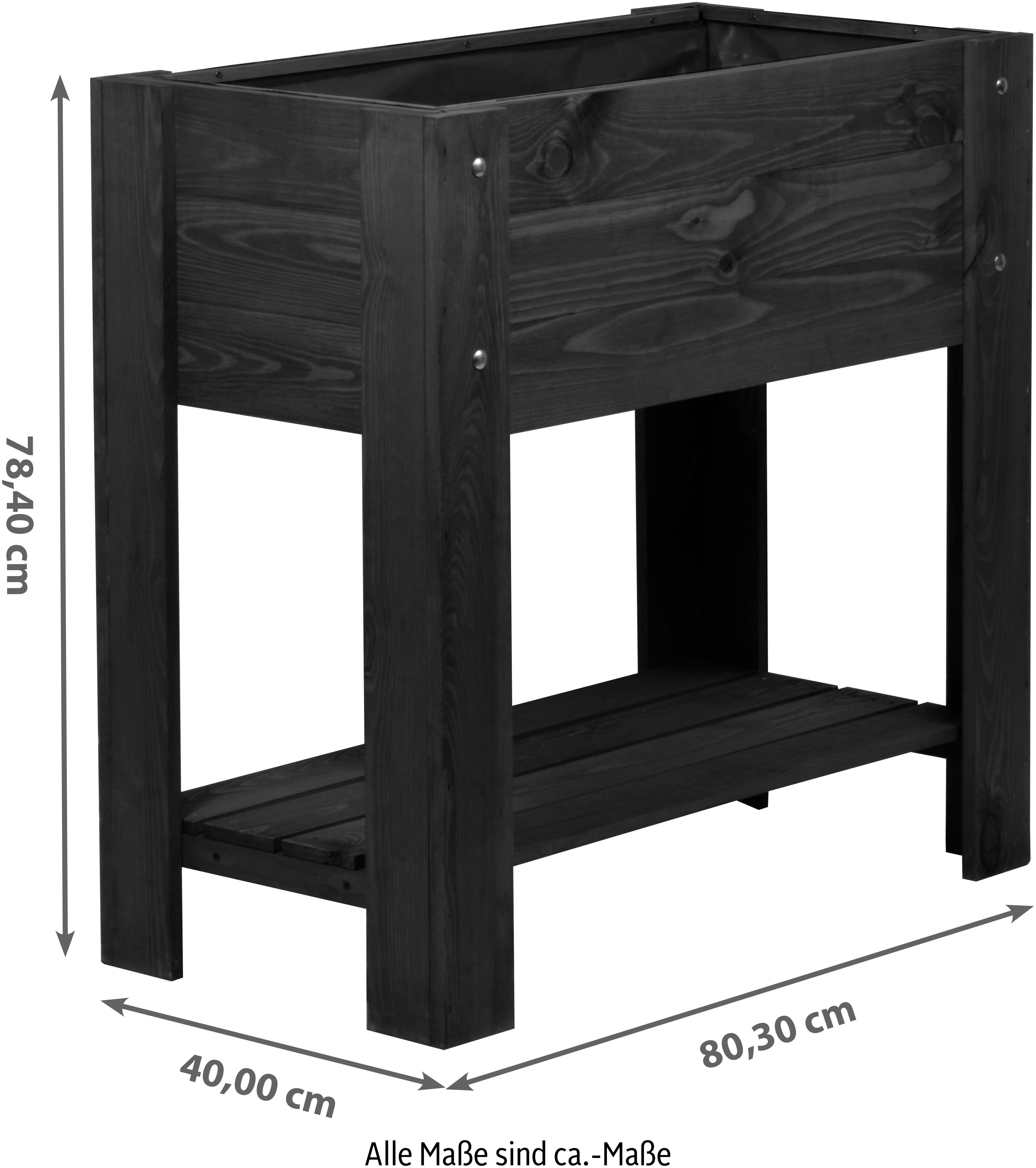 dobar Hochbeet Urban, FSC®-zertifiziertes Kiefernholz, wetterfest lasiert, inkl. Pflanzfolie