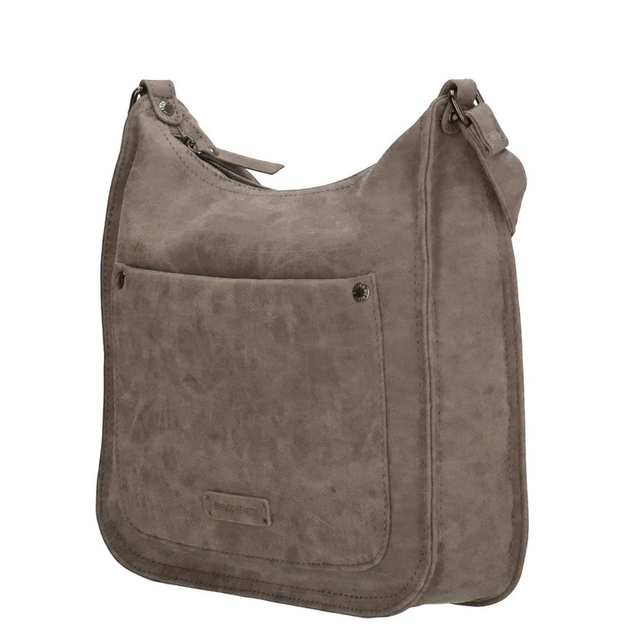 Christian Wippermann Umhängetasche Damen Tasche Schultertasche Umhängetasche Crossover Bag (1 tlg), Leder Optik Handtasche Grau
