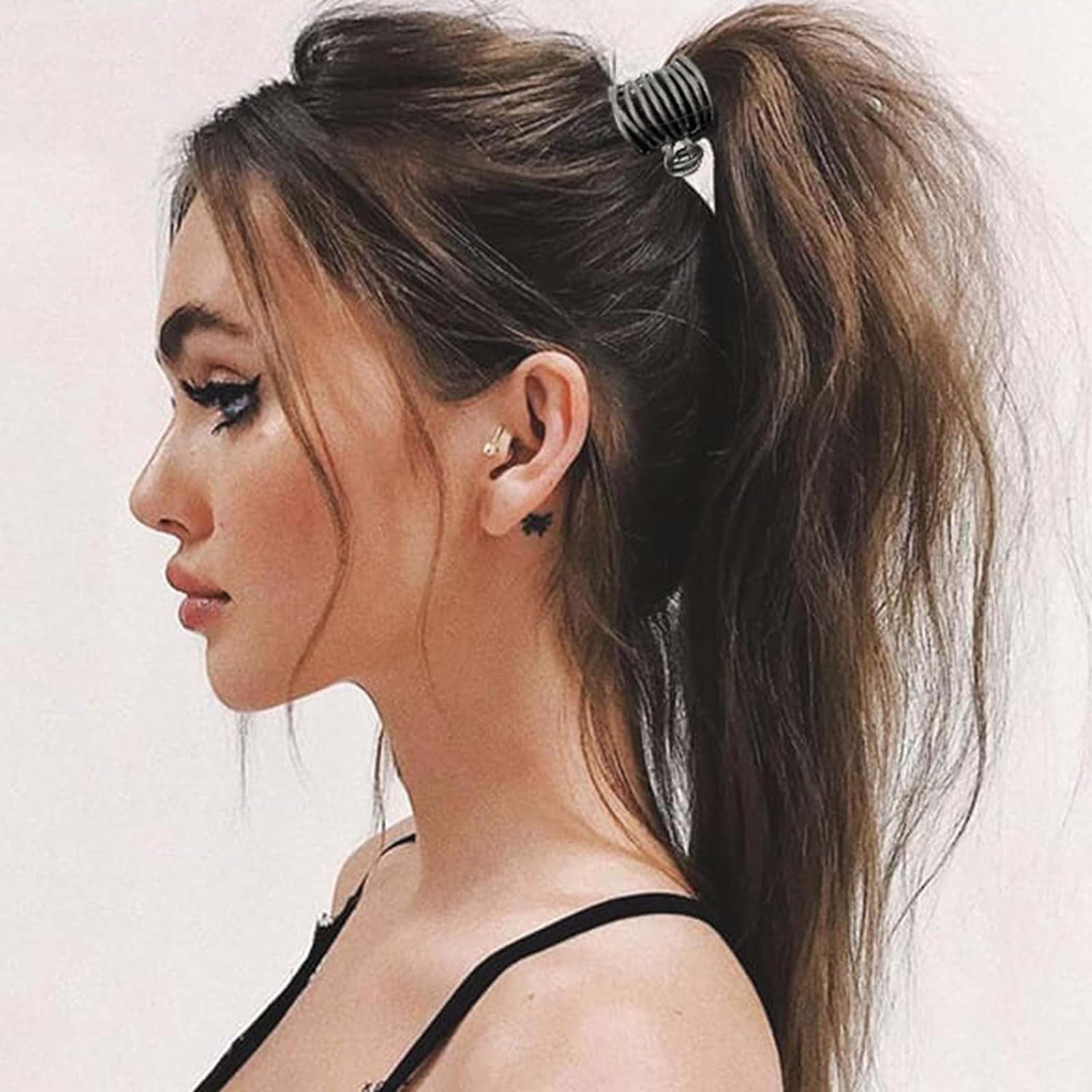 Zaewry Haarspange Haarklammer Metall, Hohe Pferdeschwanz Clips Haarspangen Damen