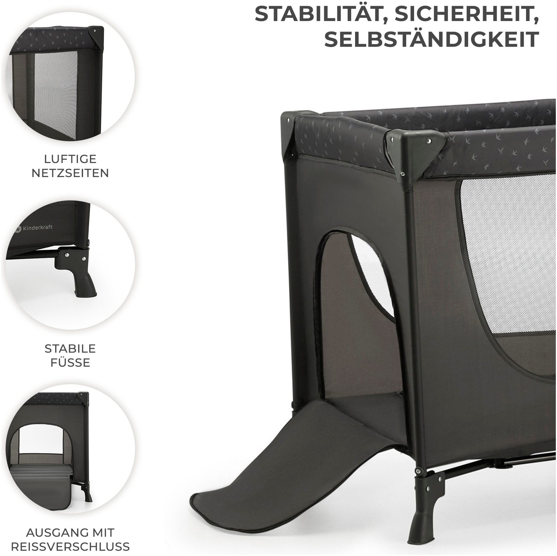 Kinderkraft Baby-Reisebett 2in1 JOY LIGHT, grau, günstig online kaufen