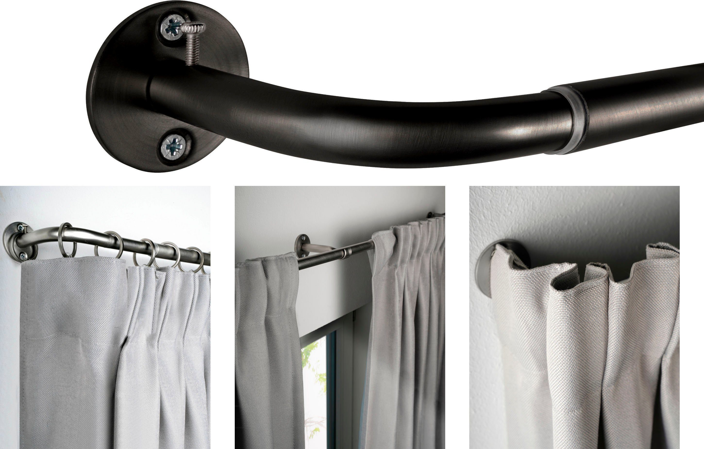 mydeco Gardinenstange Day & Night, 1-läufig, ausziehbar, mit Bohren, verschraubt, Aluminium. € 36,99