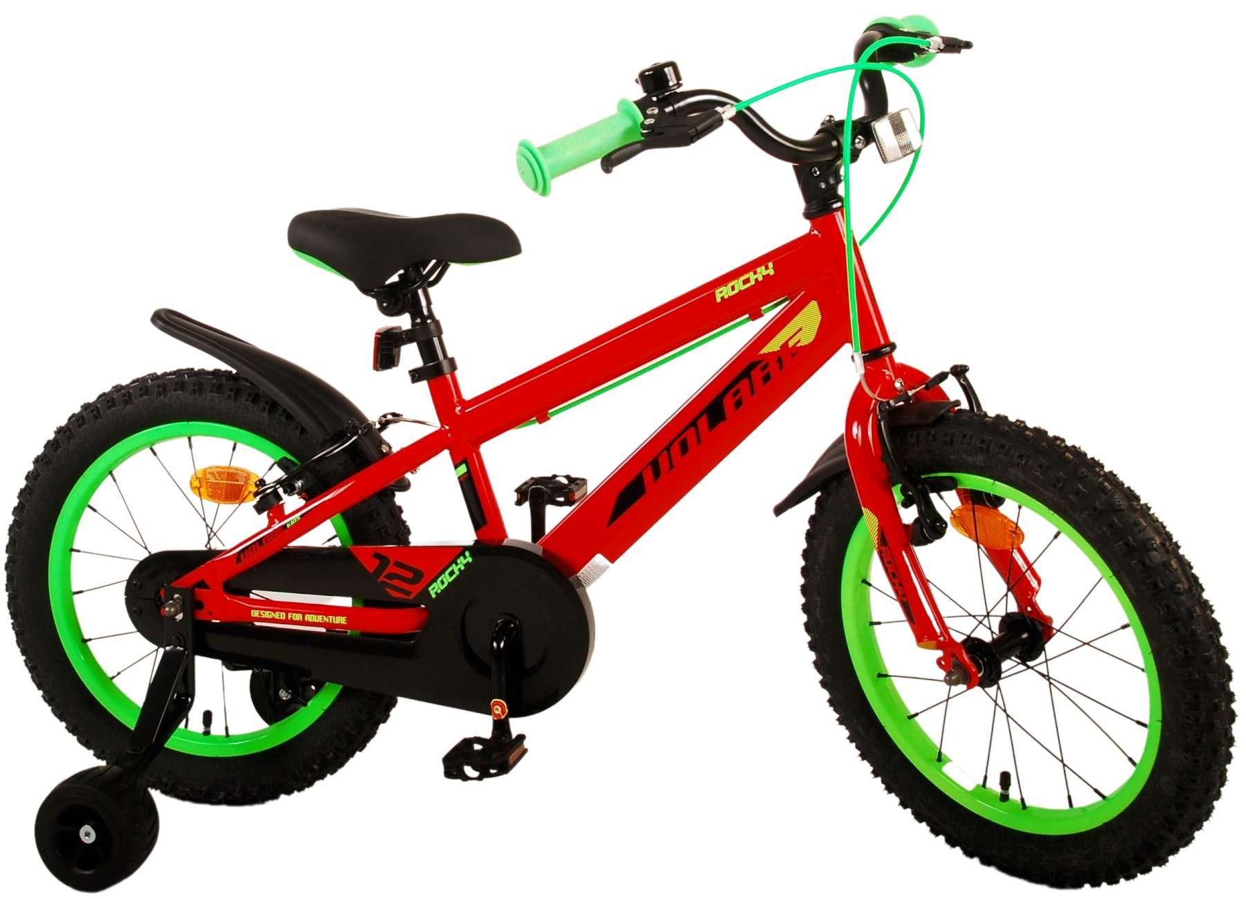 Volare Kinderfahrrad Kinderfahrrad Rocky Fahrrad für Jungen 16 Zoll Kinderrad in Rot