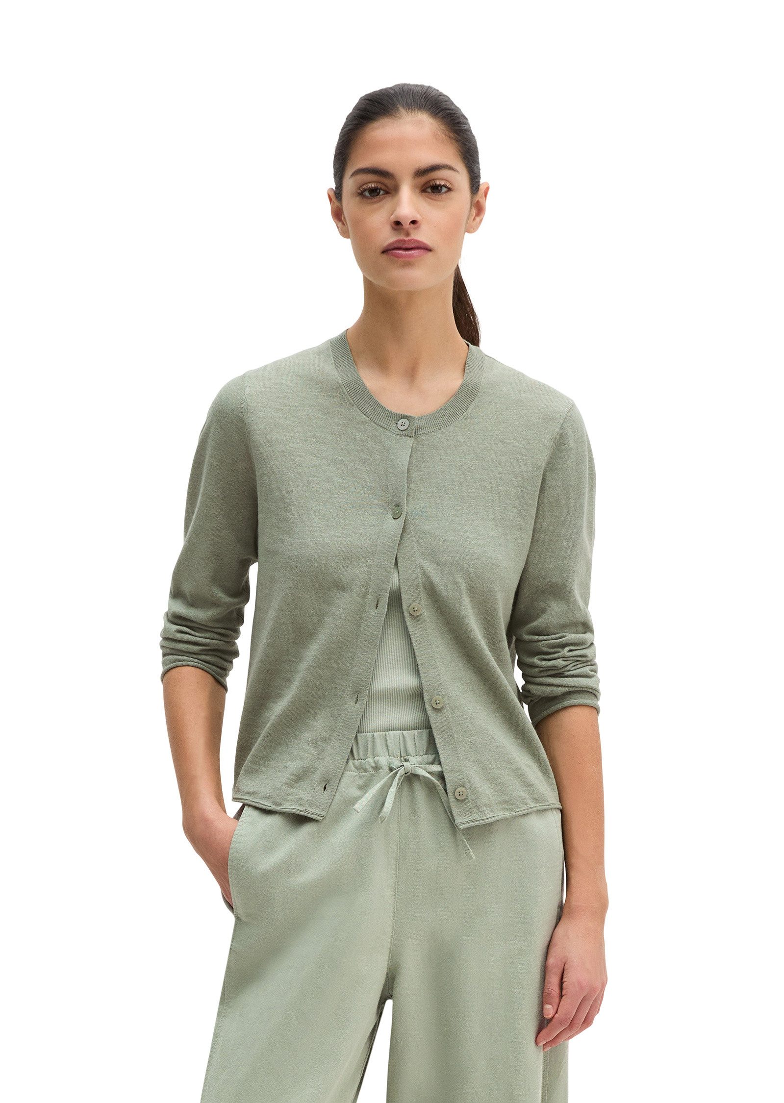 Marc O'Polo Cardigan aus Organic Cotton-Leinen-Mix