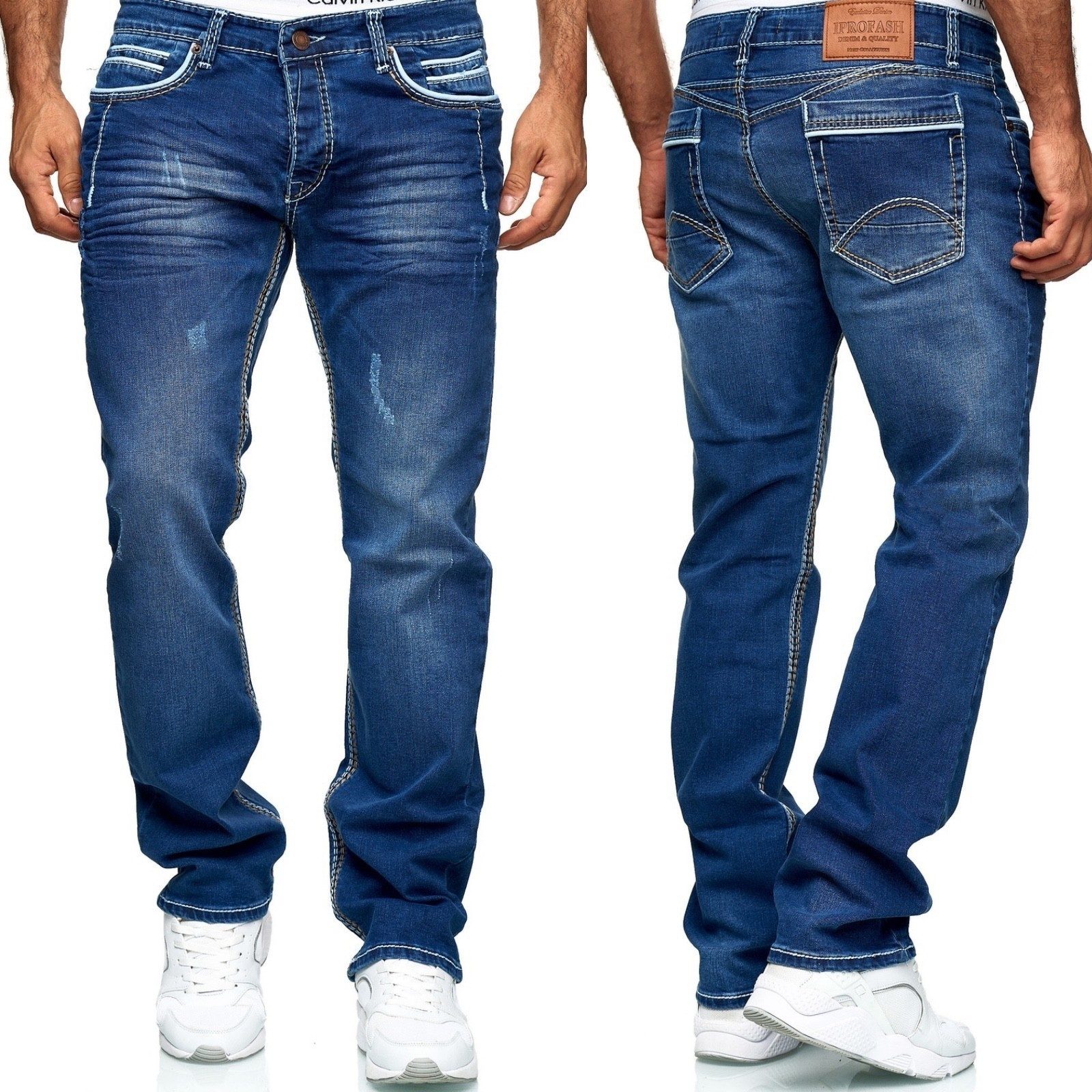 iKENNAS 5-Pocket-Jeans HERREN JEANS HOSE DICKE NAHT(DICKE NAHT JEANS) 5025- günstig online kaufen
