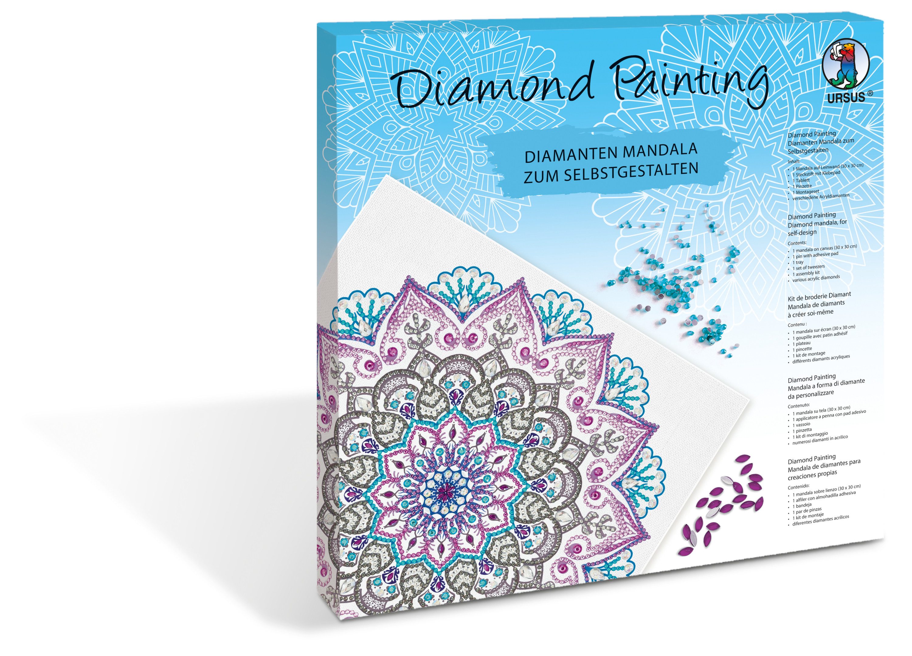 URSUS Malvorlage Diamond Painting Mandala, 1 Stück