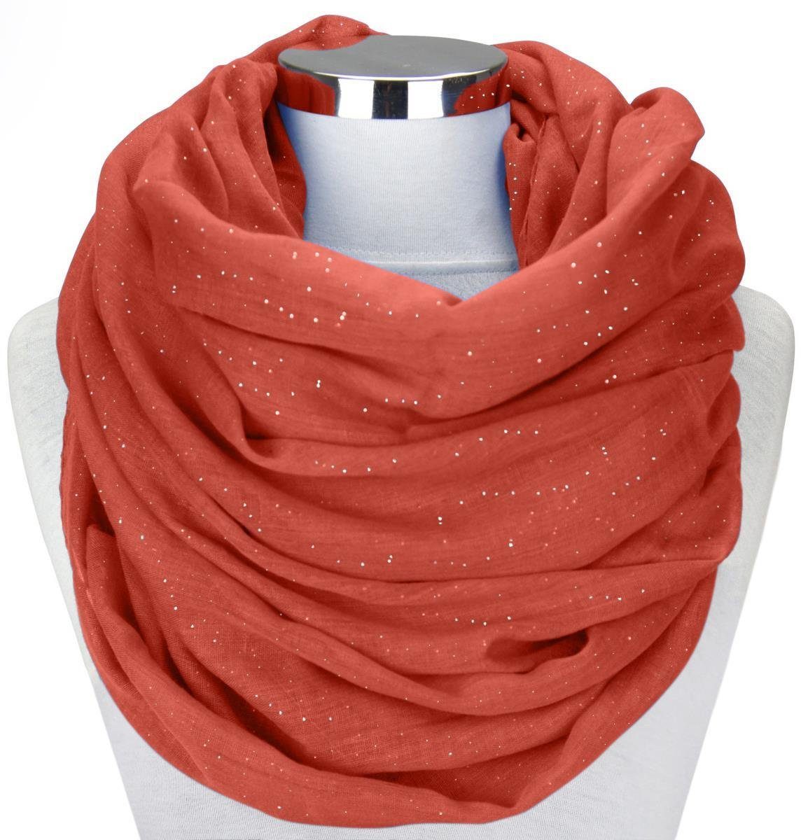 LOREZA Loop Damen Glitzer Loopschal Schal Halstuch Tuch