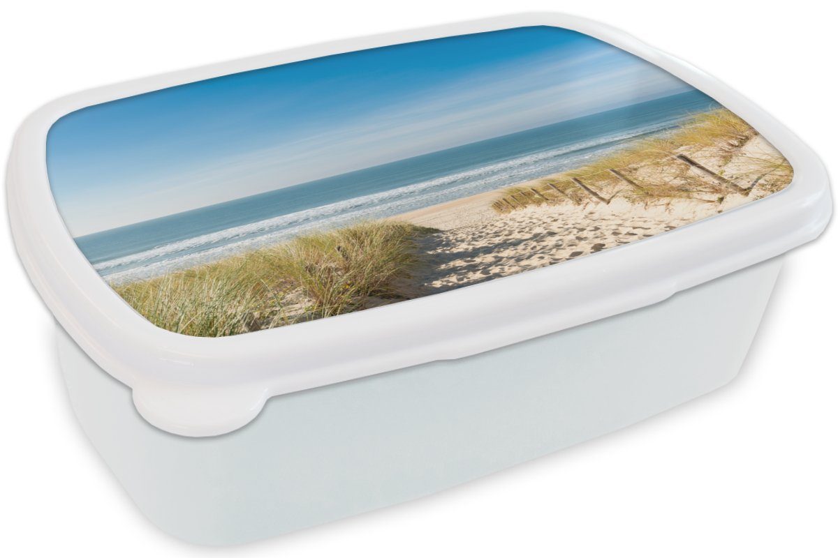 MuchoWow Lunchbox Strand - und für Kinder Düne Brotbox Sand - Mädchen und Kunststoff, Meer Jungs - weiß (2-tlg), für Brotdose, Erwachsene, - Sommer