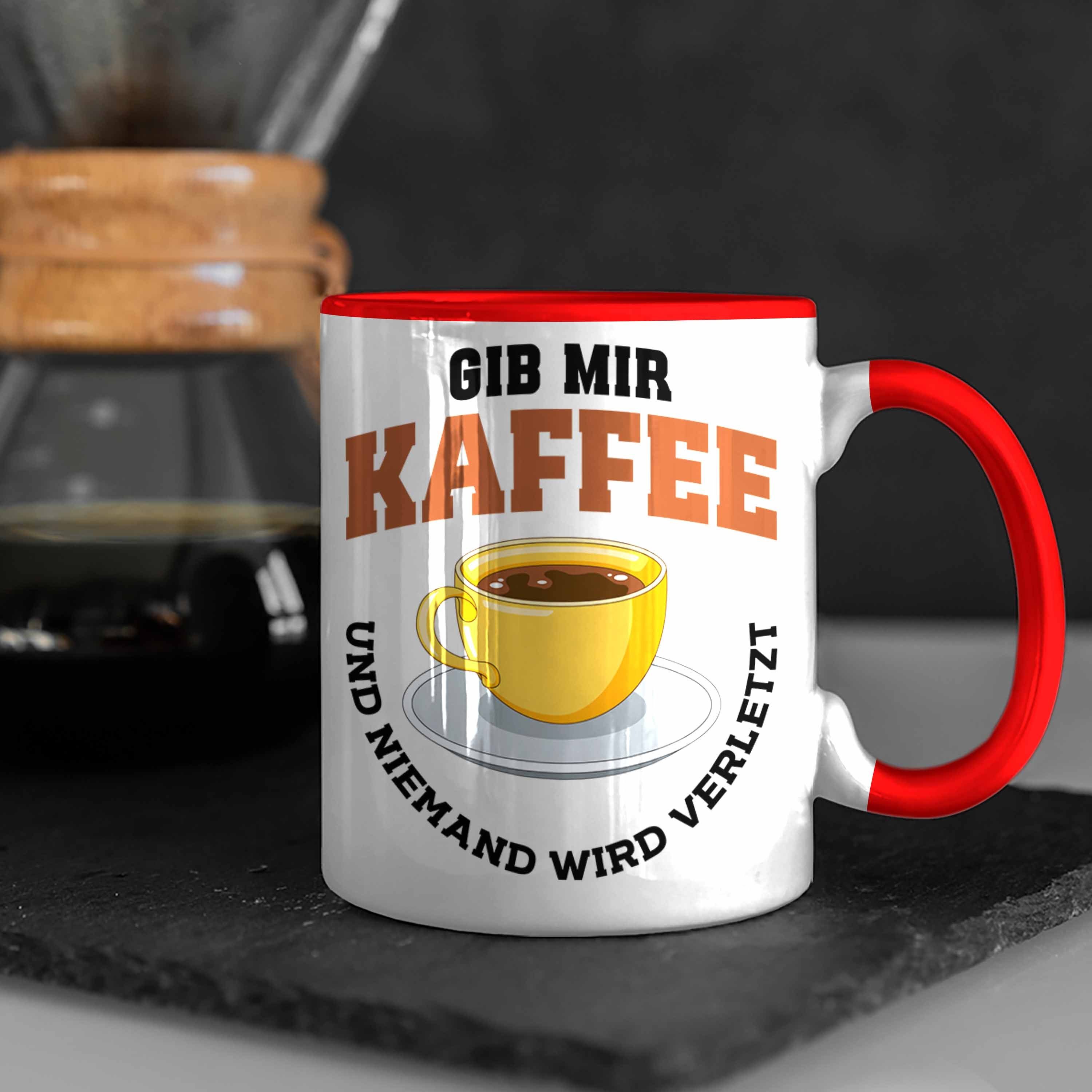 Geschenkidee Grafik Kaffee Geschenk Tasse Kollegin Arbeit Kollege Rot - Trendation Spruch Kaffeetrinker Trendation