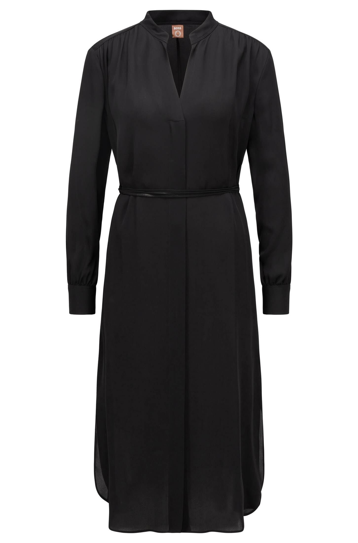 BOSS Sommerkleid Damen Kleid DIBANORA6 Langarm (1-tlg) schwarz (15)